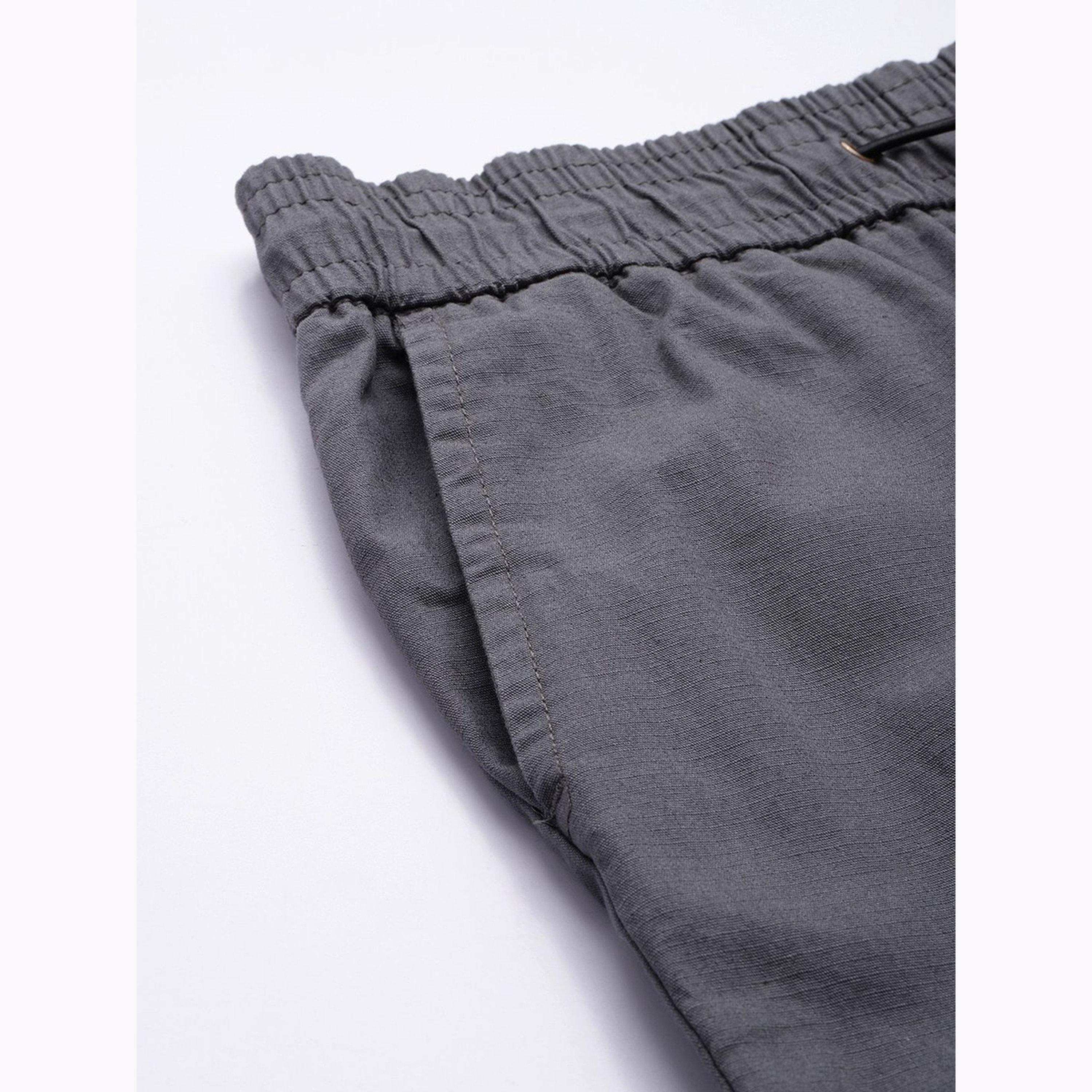 The Indian Garage Co X Styli Men Grey Slim Fit Solid Joggers-men-clothing-bottoms-joggers-image-6