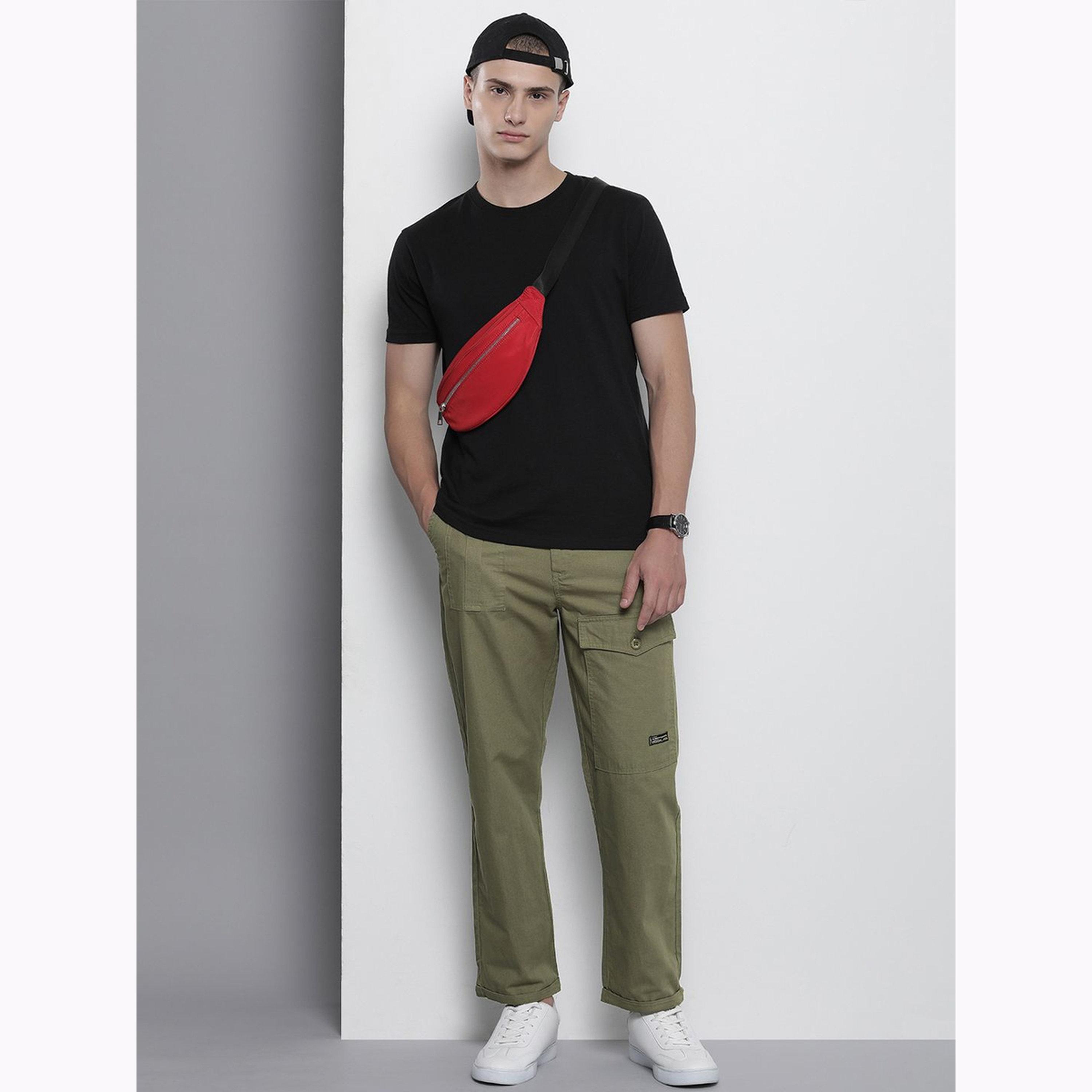 The Indian Garage Co X Styli Men Green Relaxed Fit Solid Trousers-men-clothing-bottoms-joggers-image-2