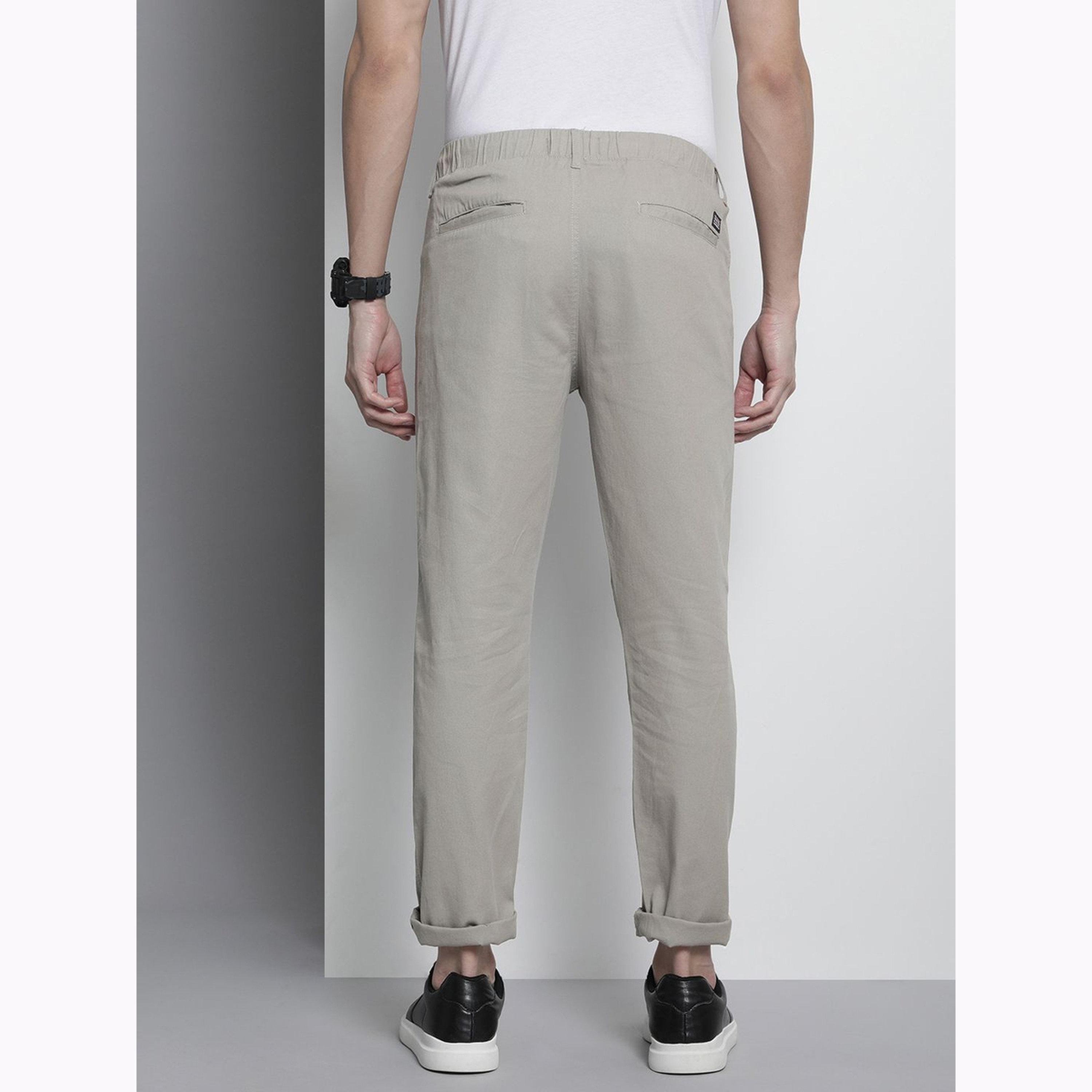 The Indian Garage Co X Styli Men Grey Regular Fit Solid Trousers-men-clothing-bottoms-joggers-image-3