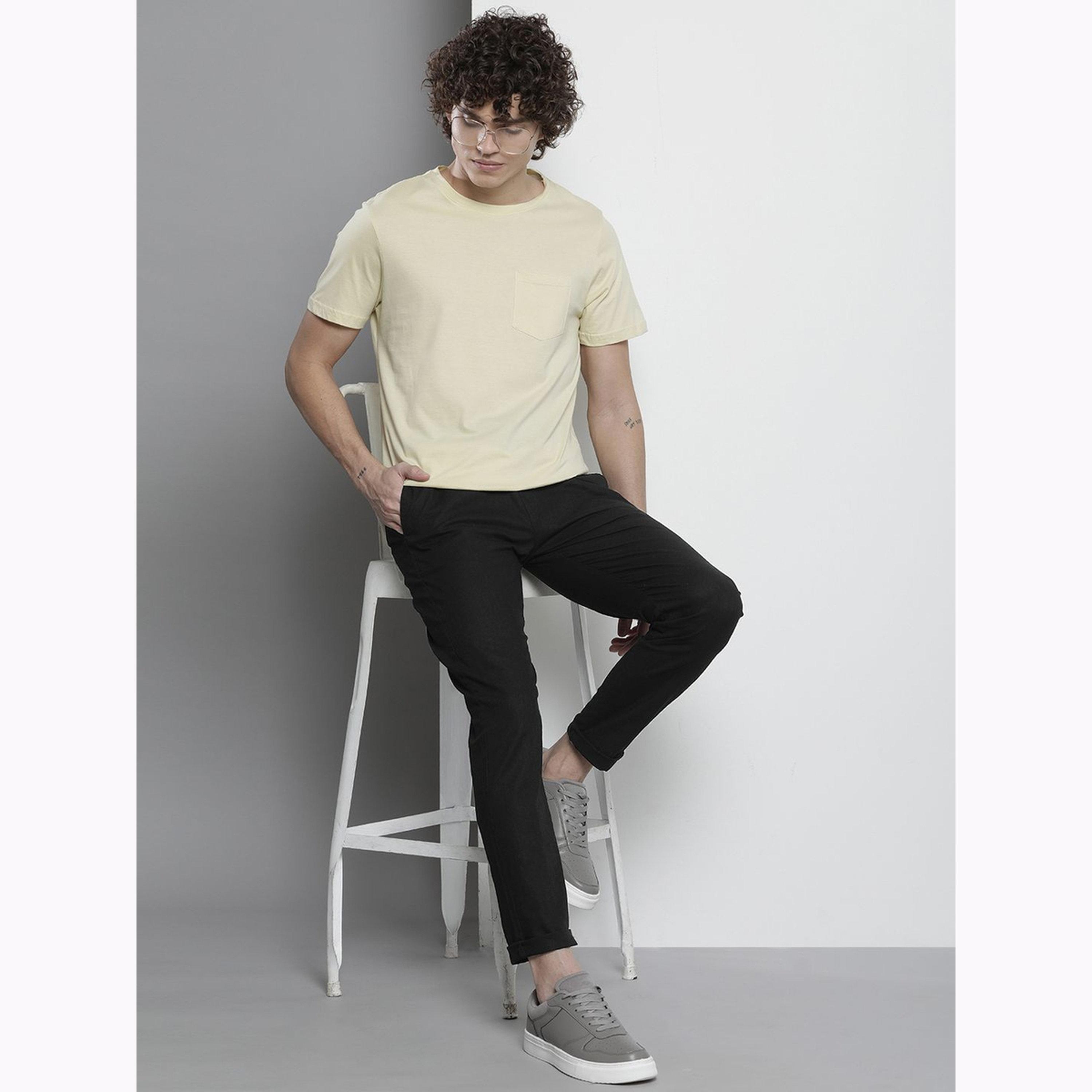 The Indian Garage Co X Styli Men Black Slim Fit Solid Joggers-men-clothing-bottoms-joggers-image-2