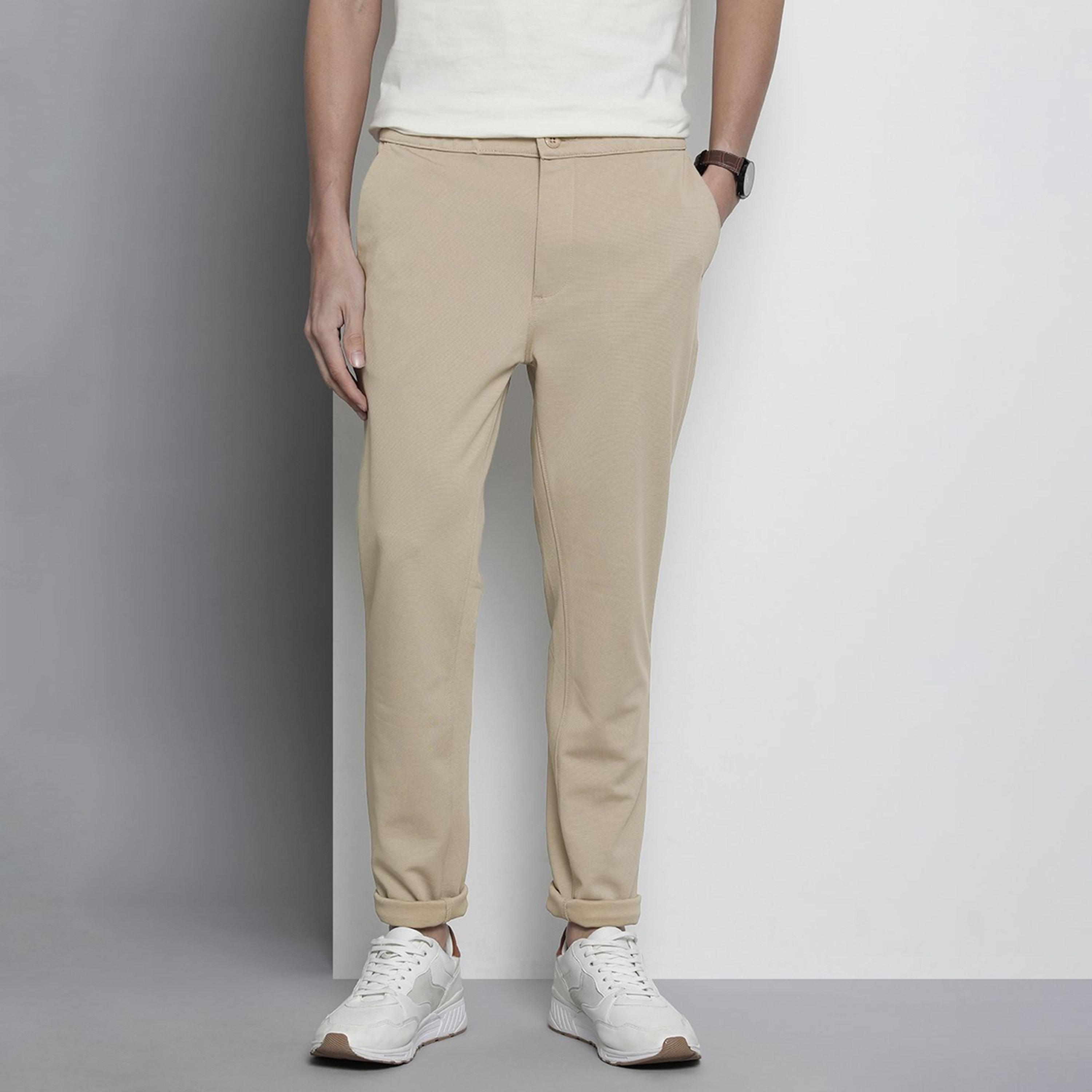 جوغر سادة بقصة ضيقة للرجال-men-clothing-bottoms-trousersandchinos-chinos-image-1