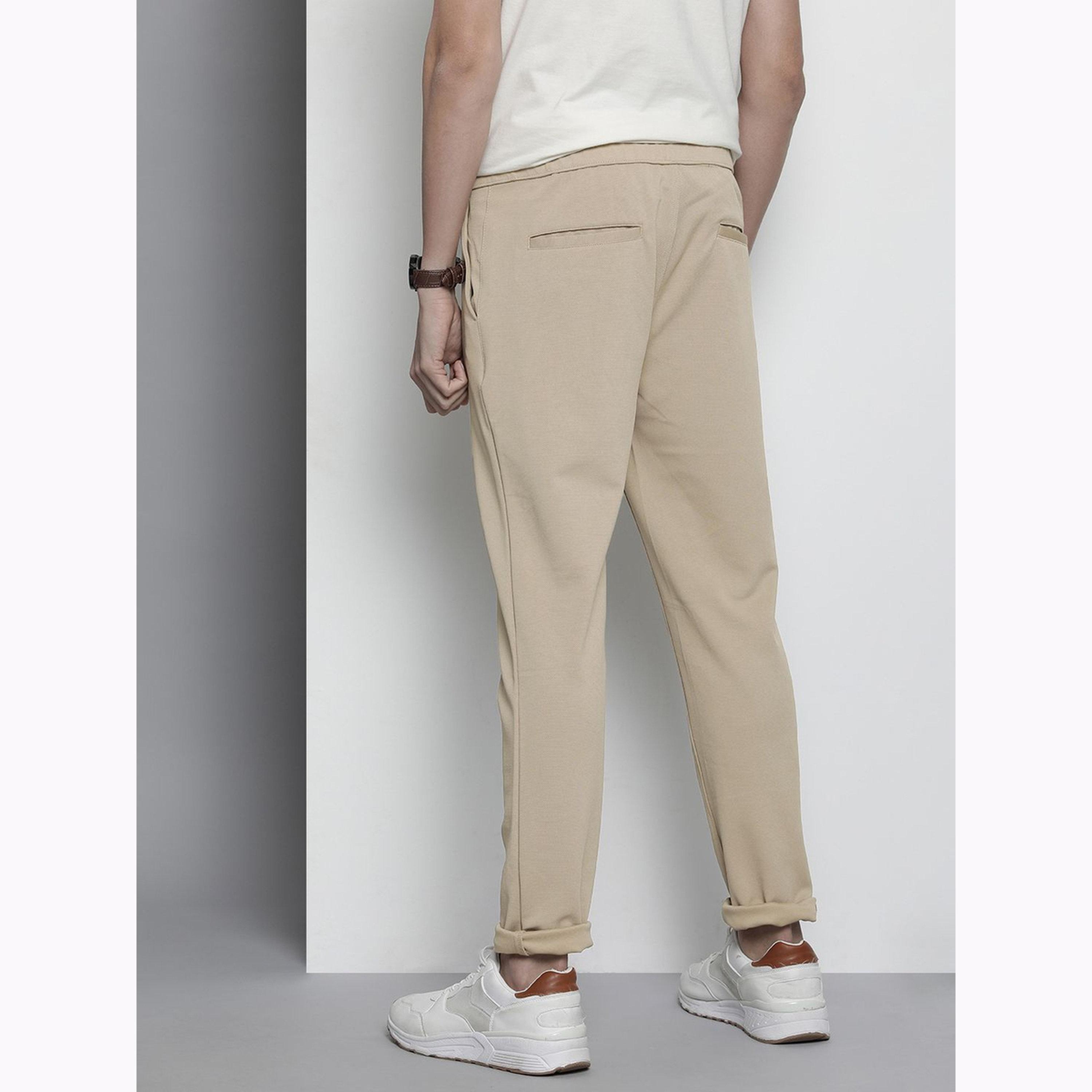 The Indian Garage Co X Styli Men Beige Slim Fit Solid Joggers-men-clothing-bottoms-trousersandchinos-chinos-image-3