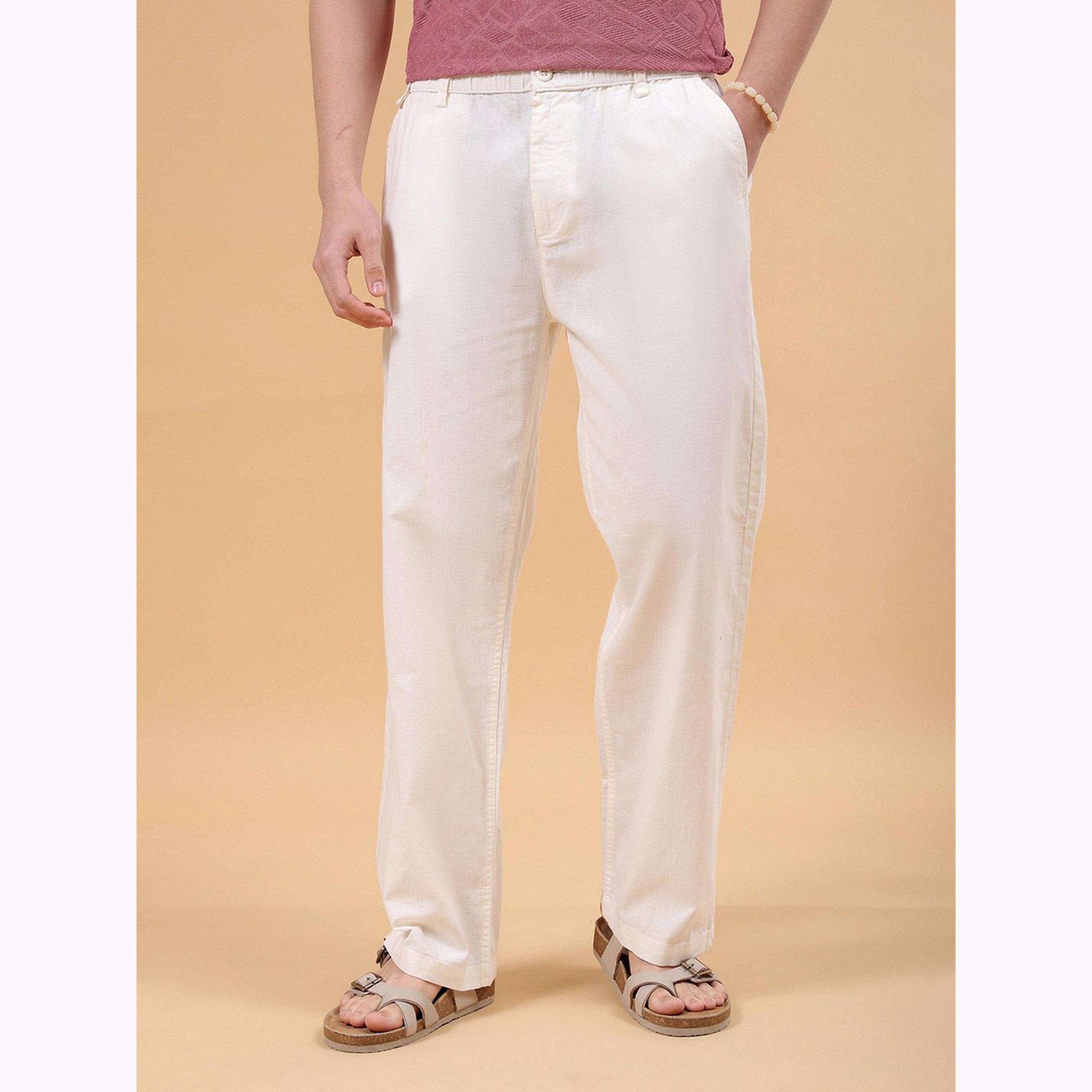 The Indian Garage Co X Styli Men Off-White Relaxed Fit Solid Trousers-men-clothing-bottoms-joggers-image-1