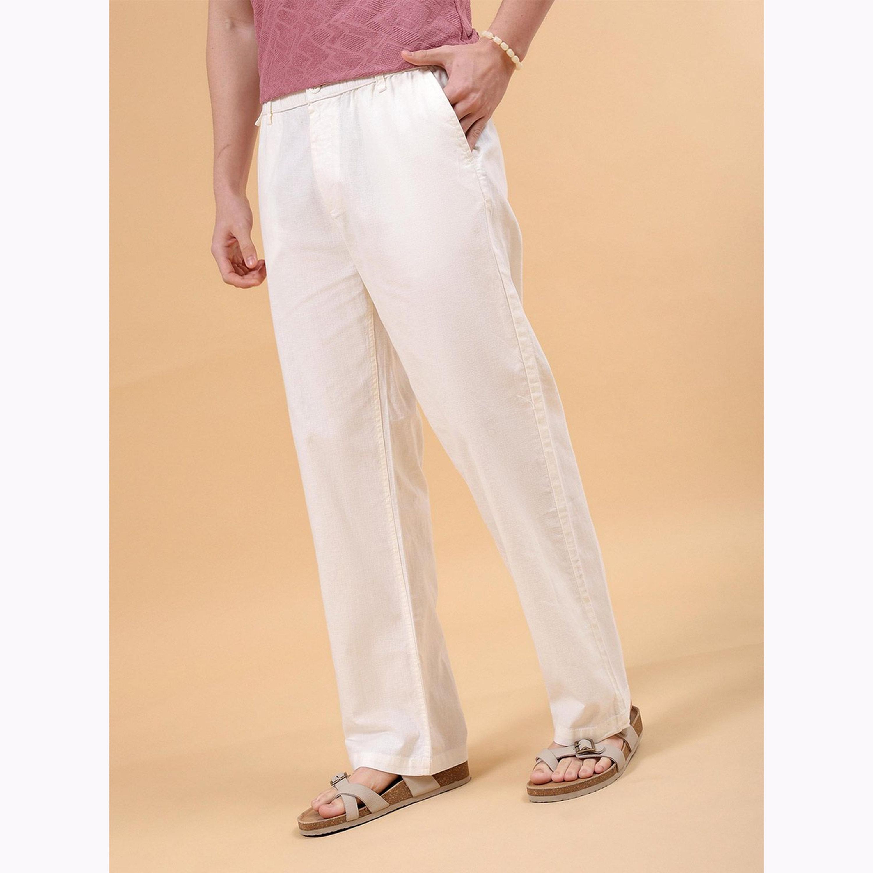 The Indian Garage Co X Styli Men Off-White Relaxed Fit Solid Trousers-men-clothing-bottoms-joggers-image-5