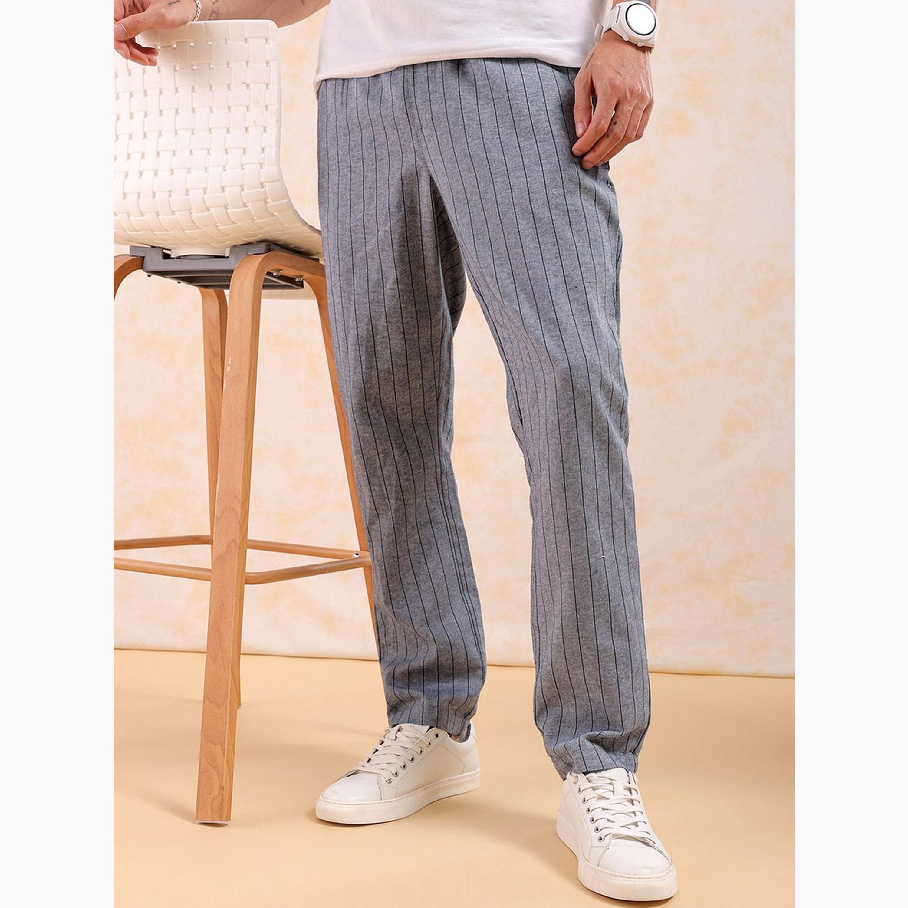 بنطال مخطط بقصة عادية للرجال-men-clothing-bottoms-joggers-image-5