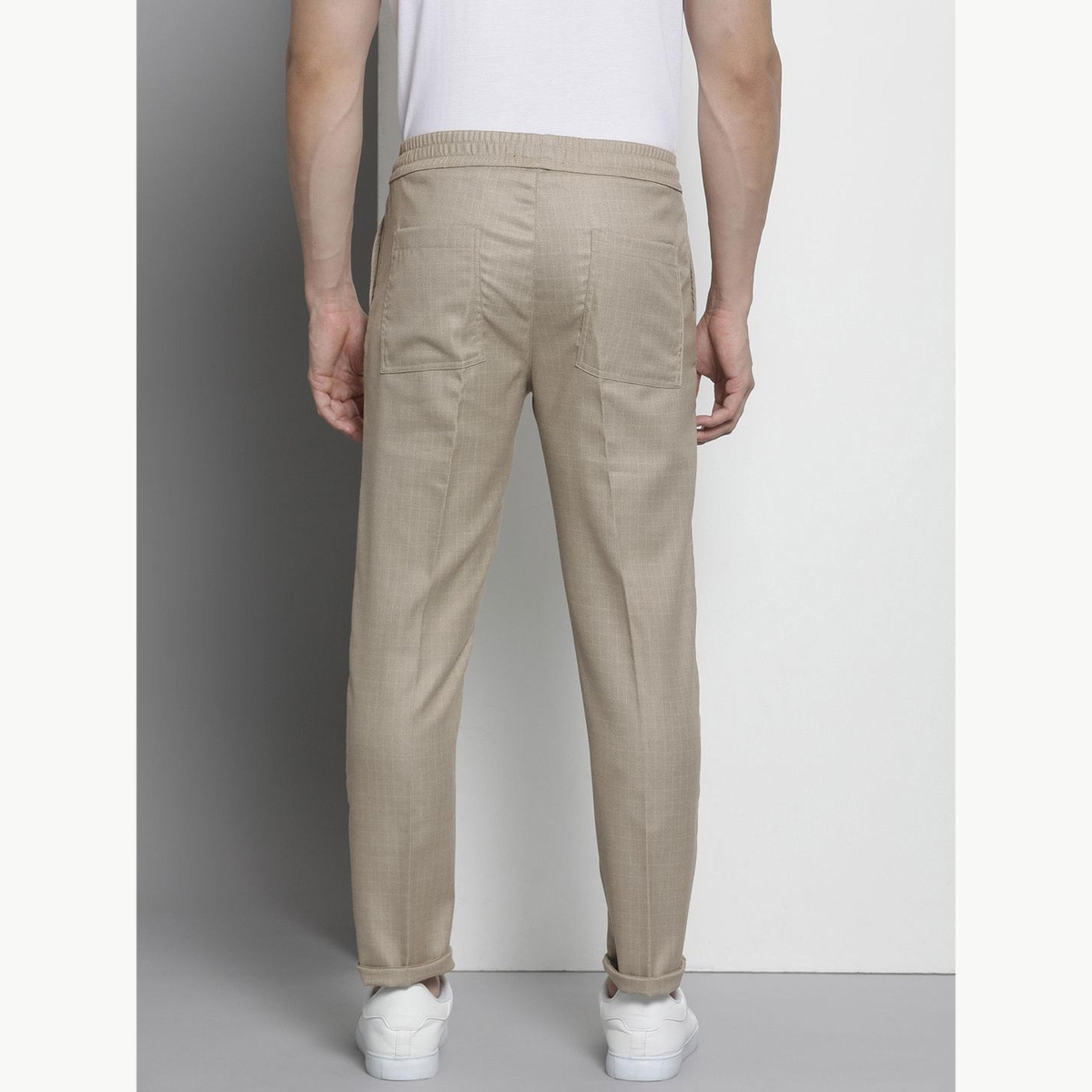 بنطال هيرينغبون برباط وقصة عادية للرجال-men-clothing-bottoms-joggers-image-3