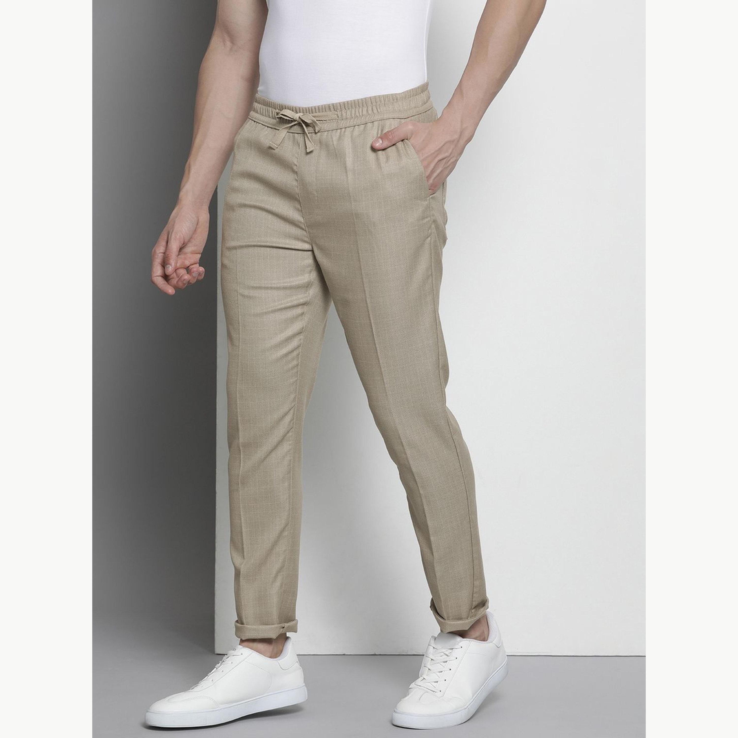 بنطال هيرينغبون برباط وقصة عادية للرجال-men-clothing-bottoms-joggers-image-5