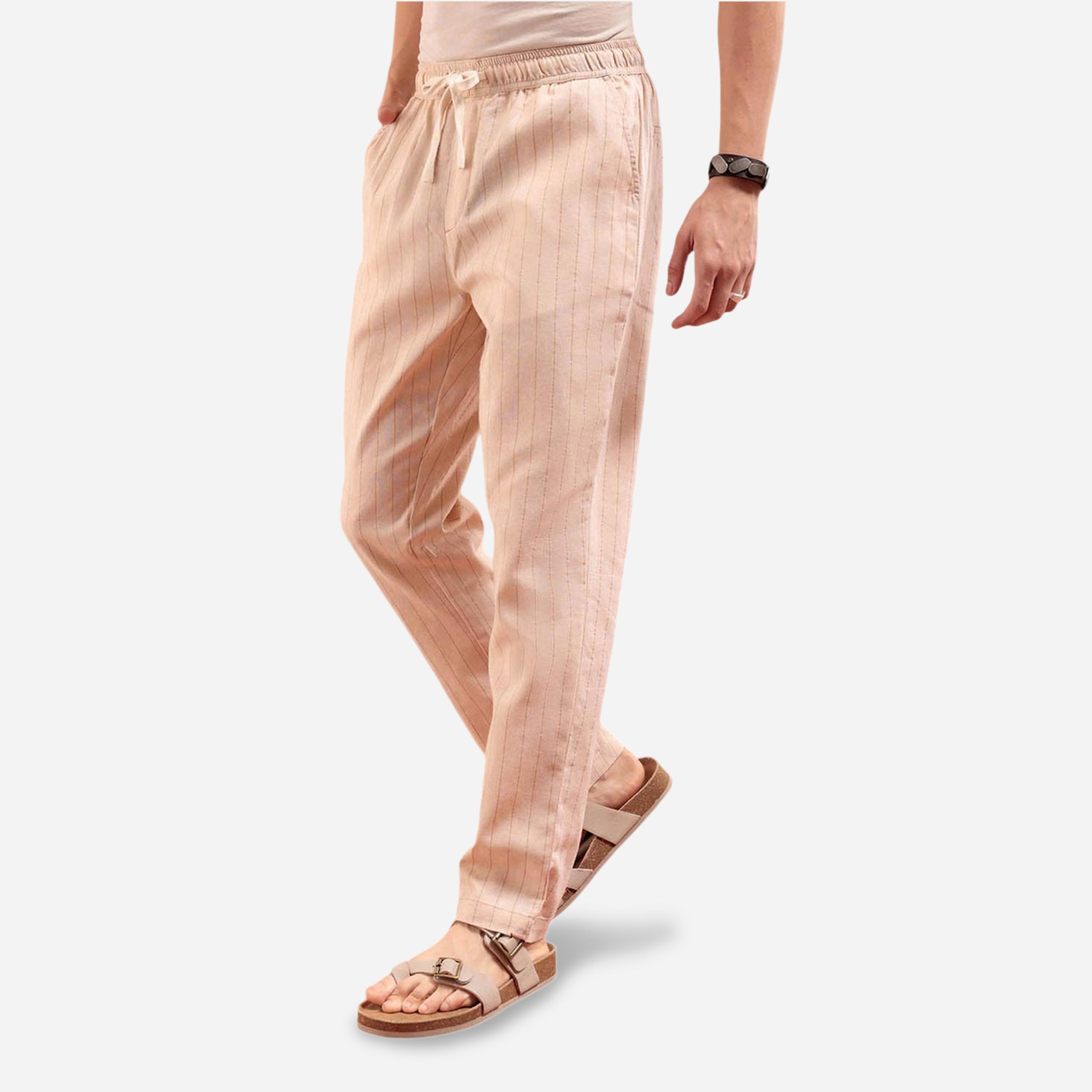 The Indian Garage Co X Styli Men Beige Regular Fit Stripes Trousers-men-clothing-bottoms-joggers-image-5