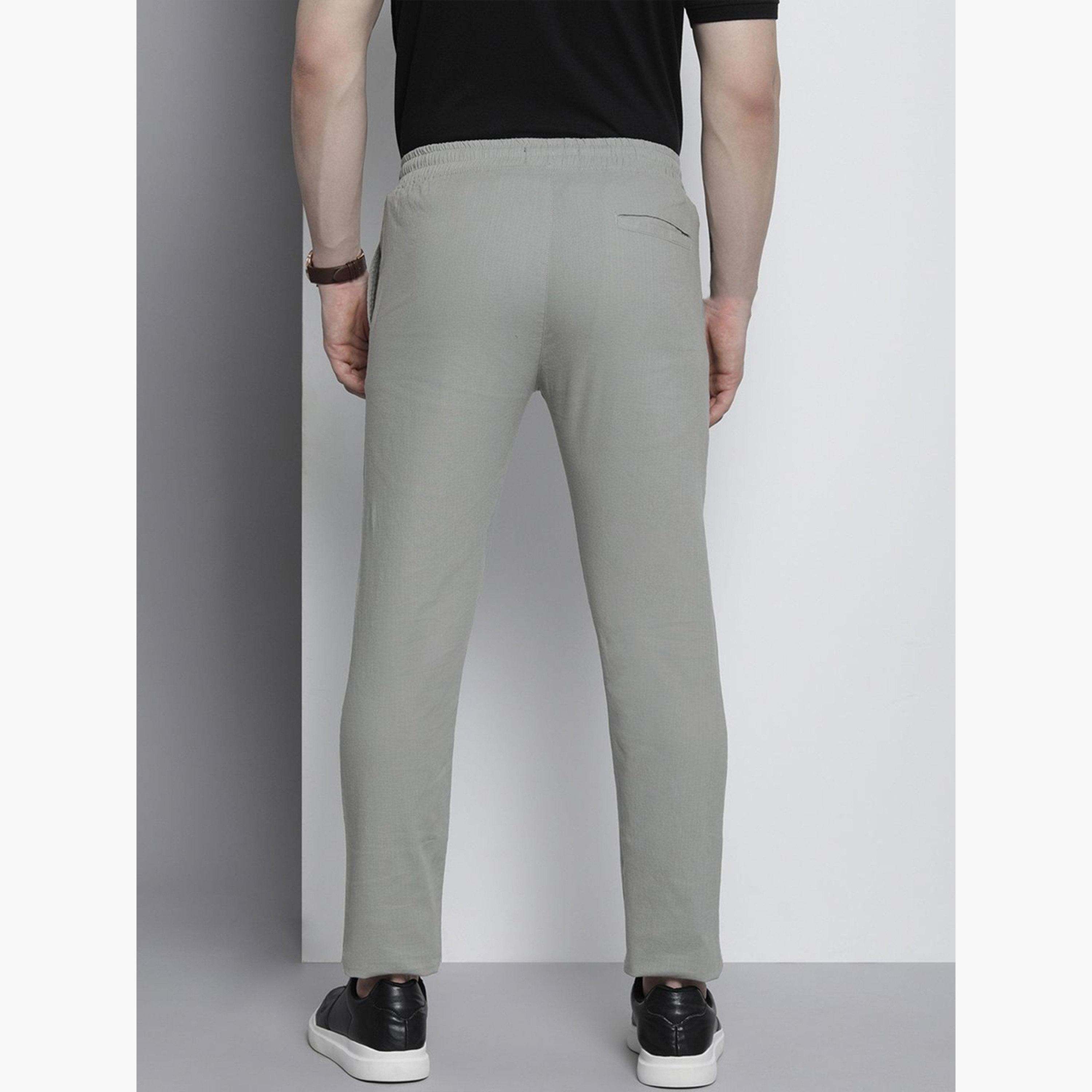 The Indian Garage Co X Styli Men Grey Slim Fit Solid Joggers-men-clothing-bottoms-joggers-image-3
