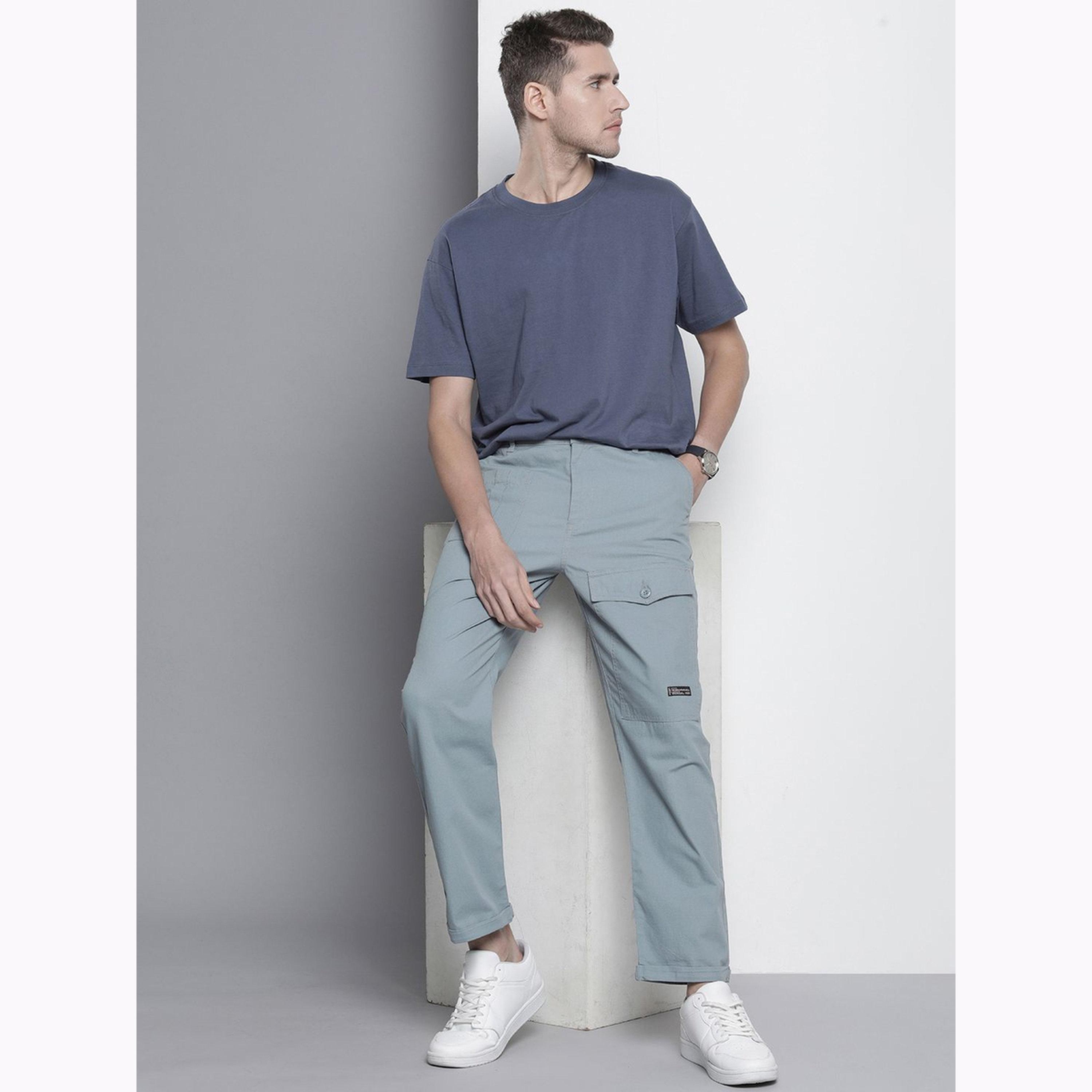 The Indian Garage Co X Styli Men Blue Relaxed Fit Solid Trousers-men-clothing-bottoms-joggers-image-2