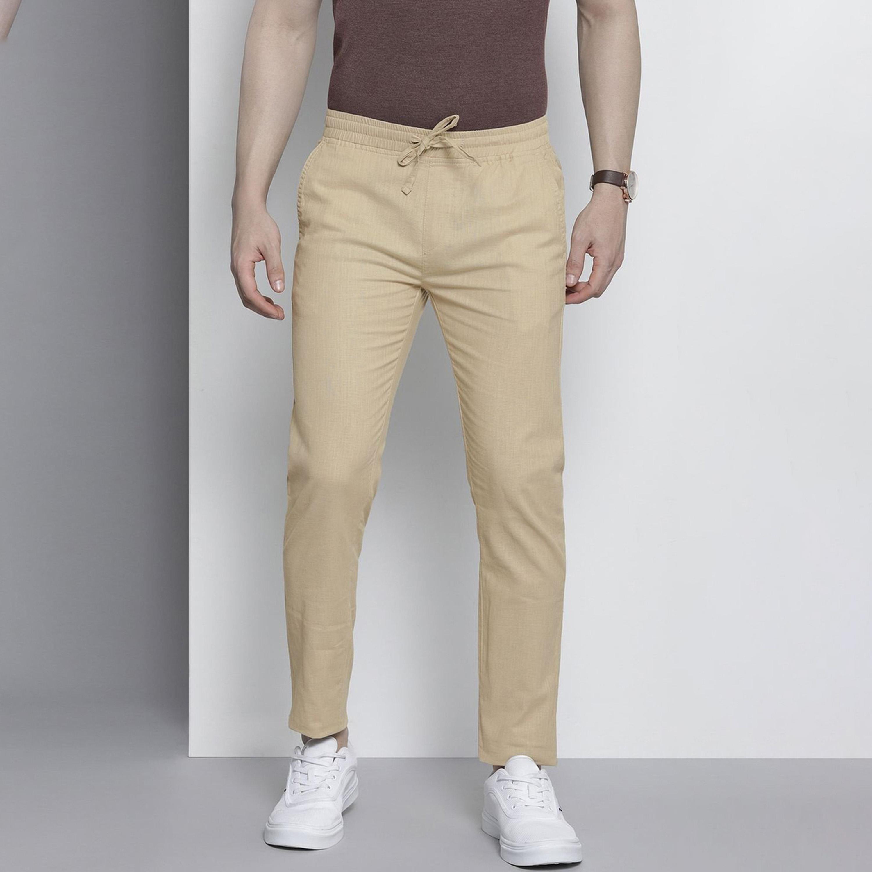 بنطال بلون سادة وقصة ضيقة للرجال-men-clothing-bottoms-joggers-image-1