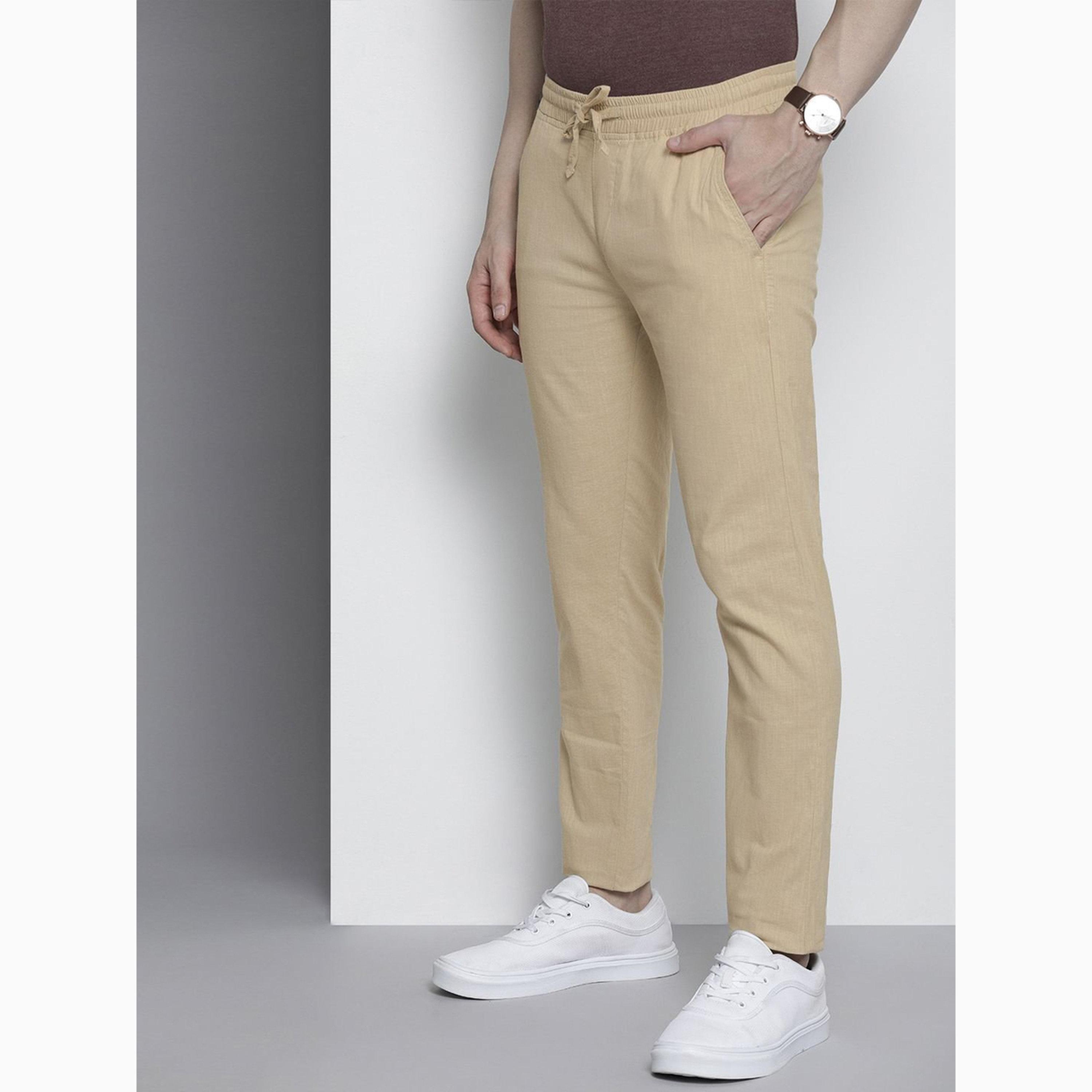 بنطال بلون سادة وقصة ضيقة للرجال-men-clothing-bottoms-joggers-image-5