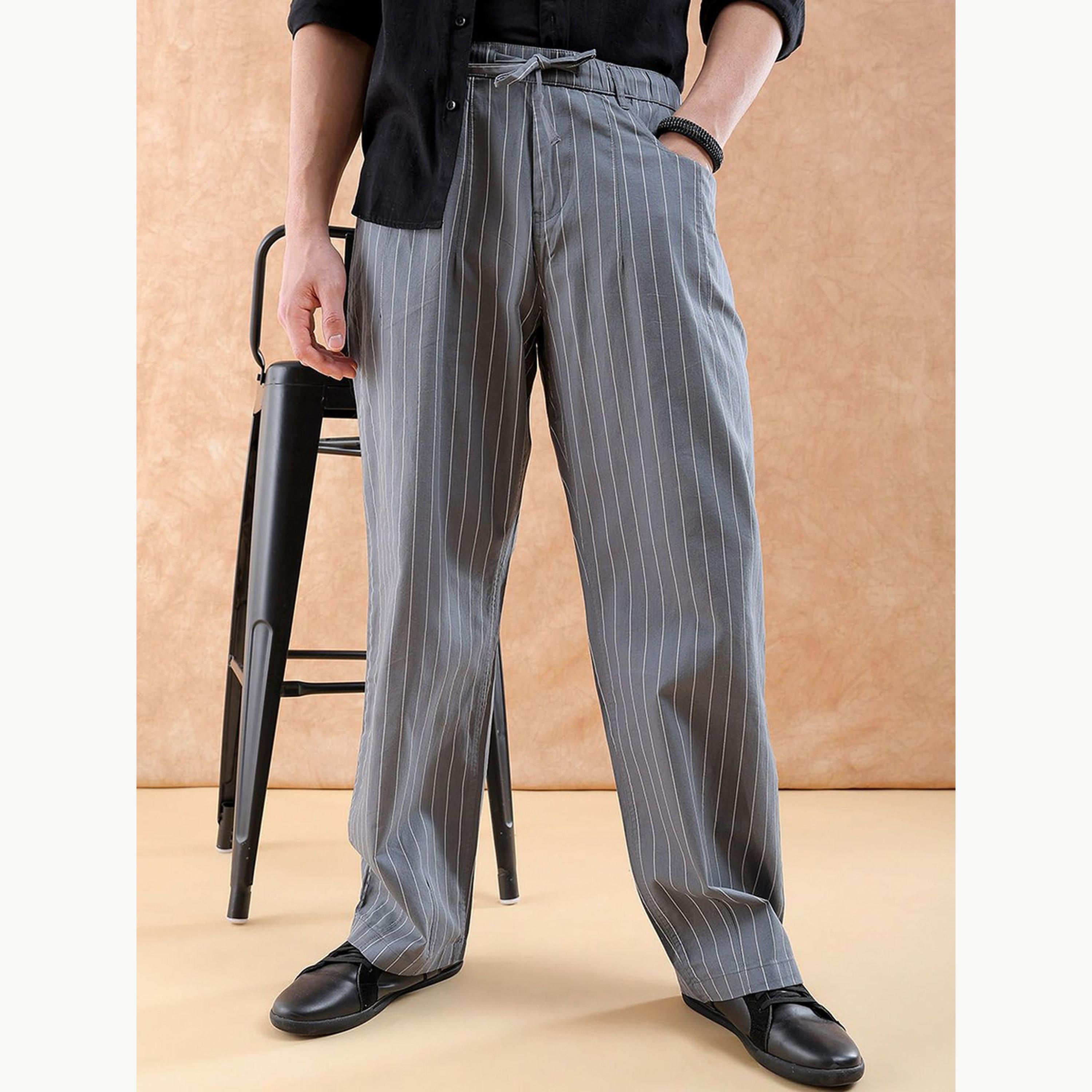 بنطال مخطط بقصة واسعة للرجال-men-clothing-bottoms-joggers-image-1