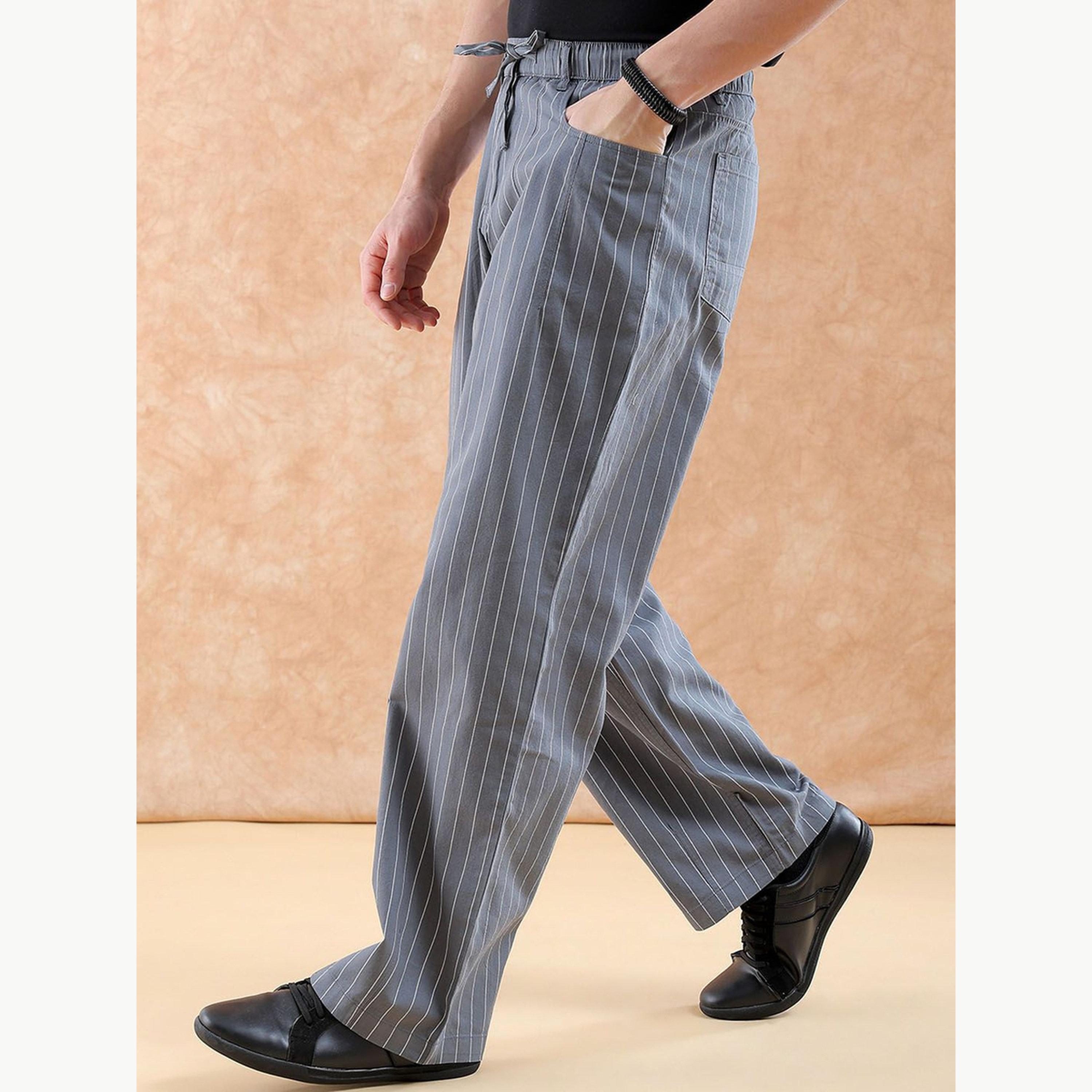 بنطال مخطط بقصة واسعة للرجال-men-clothing-bottoms-joggers-image-5