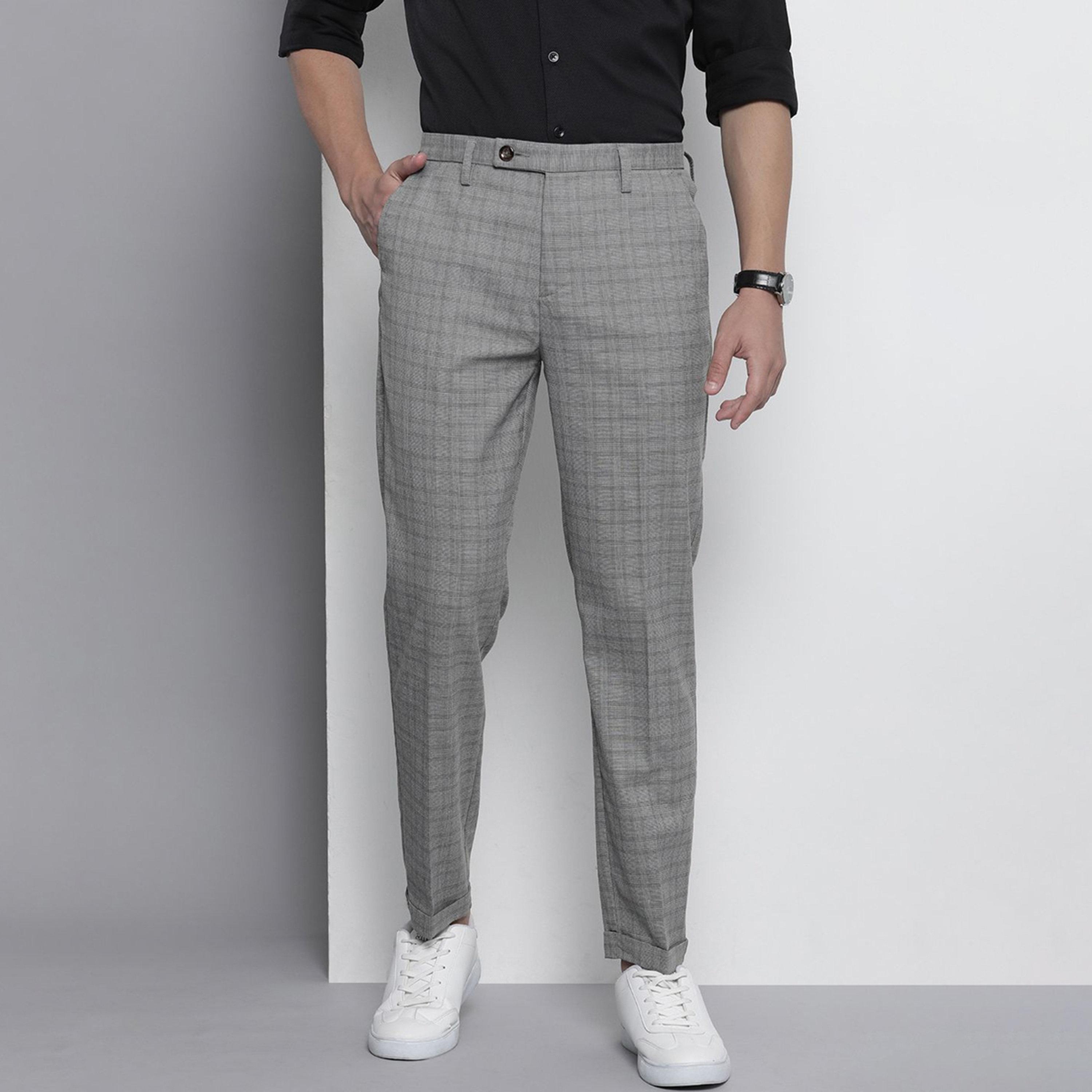 بنطال كاروهات بقصة عادية للرجال-men-clothing-bottoms-trousersandchinos-trousers-image-1