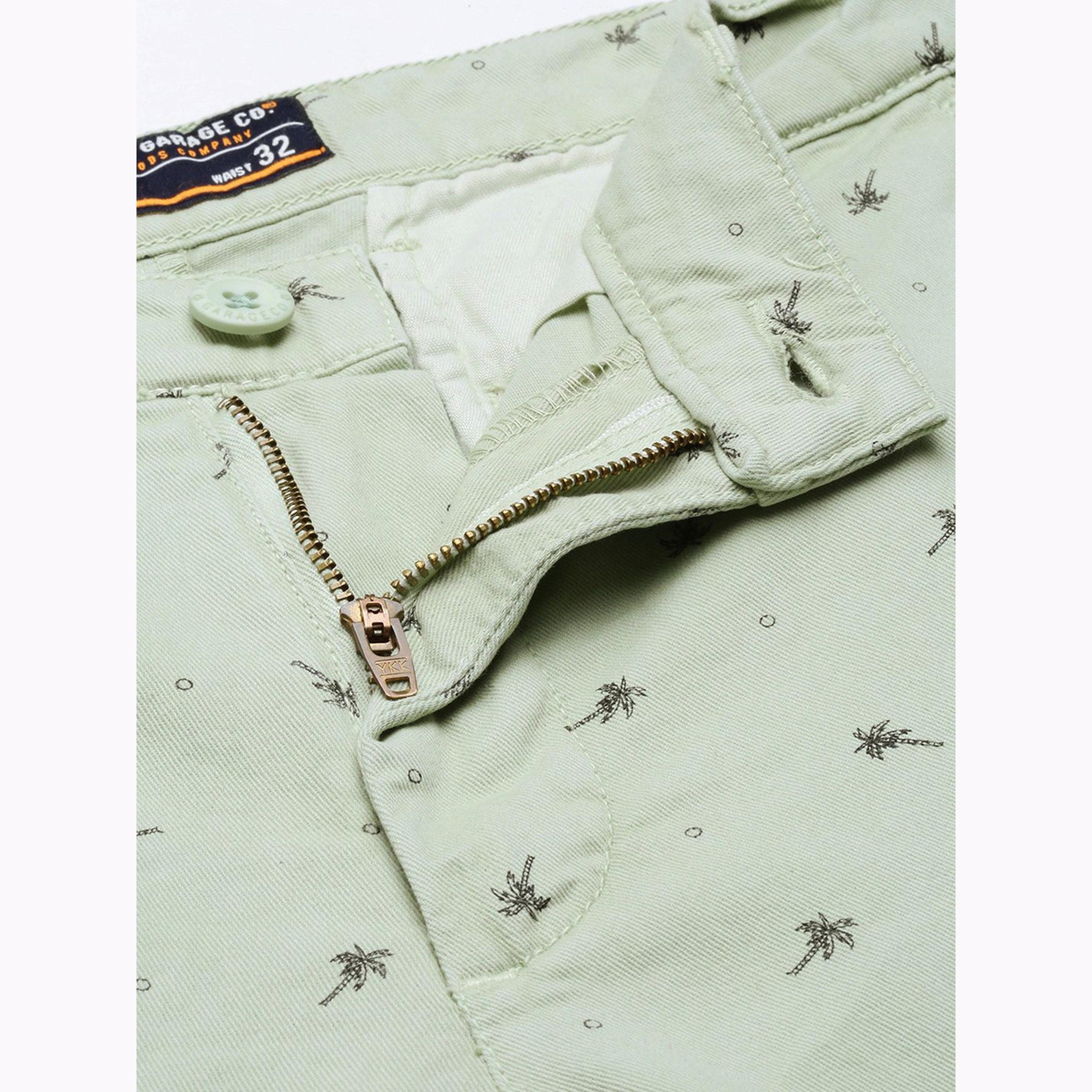 The Indian Garage Co X Styli Men Green Slim Fit Solid Shorts-men-clothing-bottoms-shorts-image-4