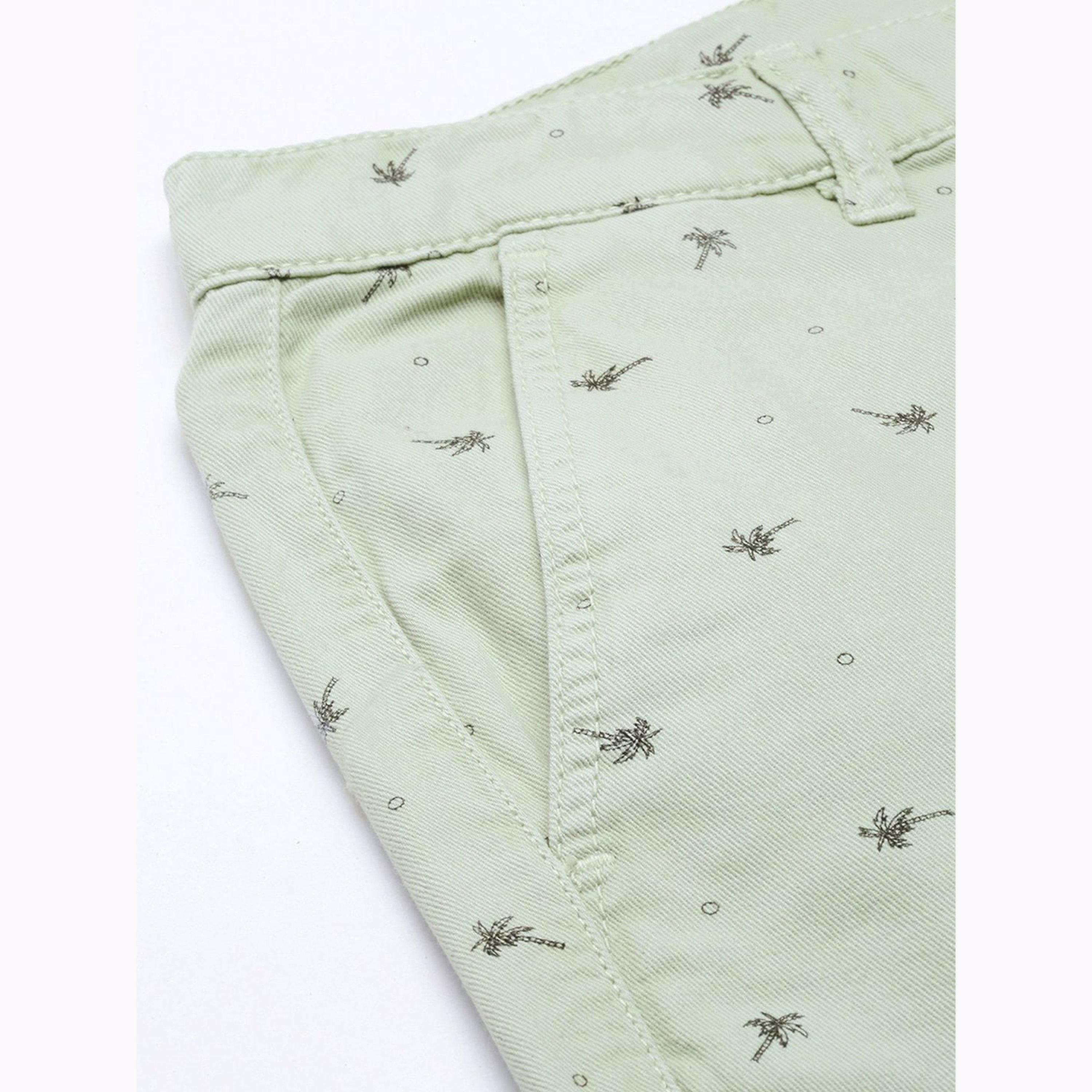 The Indian Garage Co X Styli Men Green Slim Fit Solid Shorts-men-clothing-bottoms-shorts-image-6