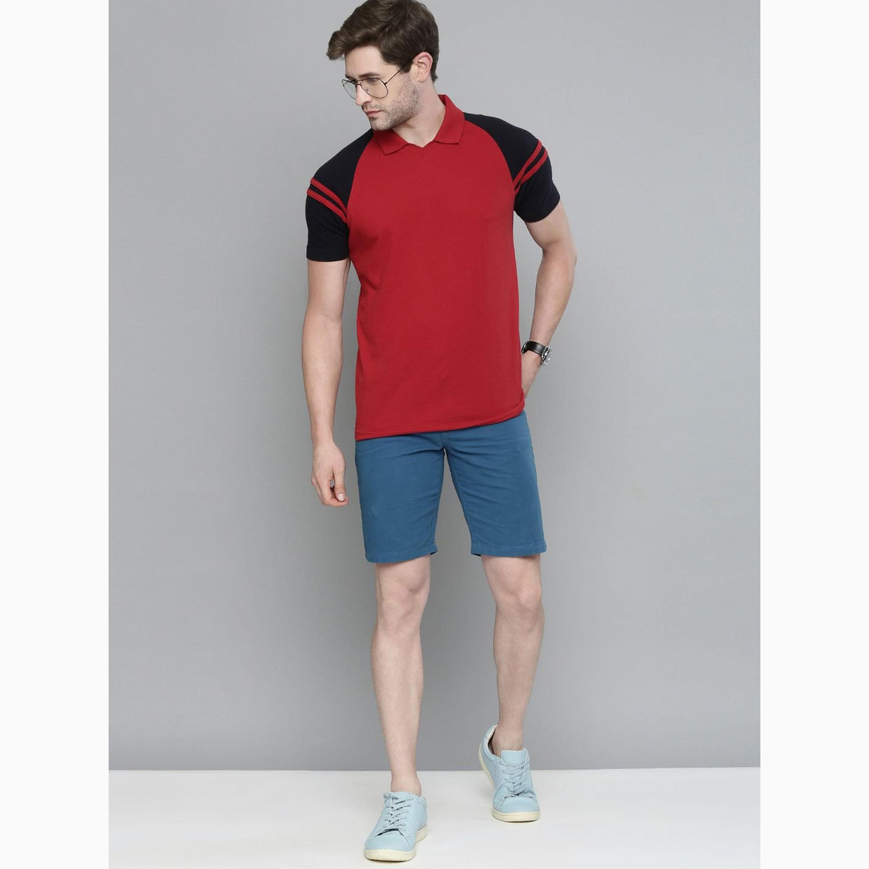The Indian Garage Co X Styli Men Slim Fit Solid Shorts-men-clothing-bottoms-shorts-image-2