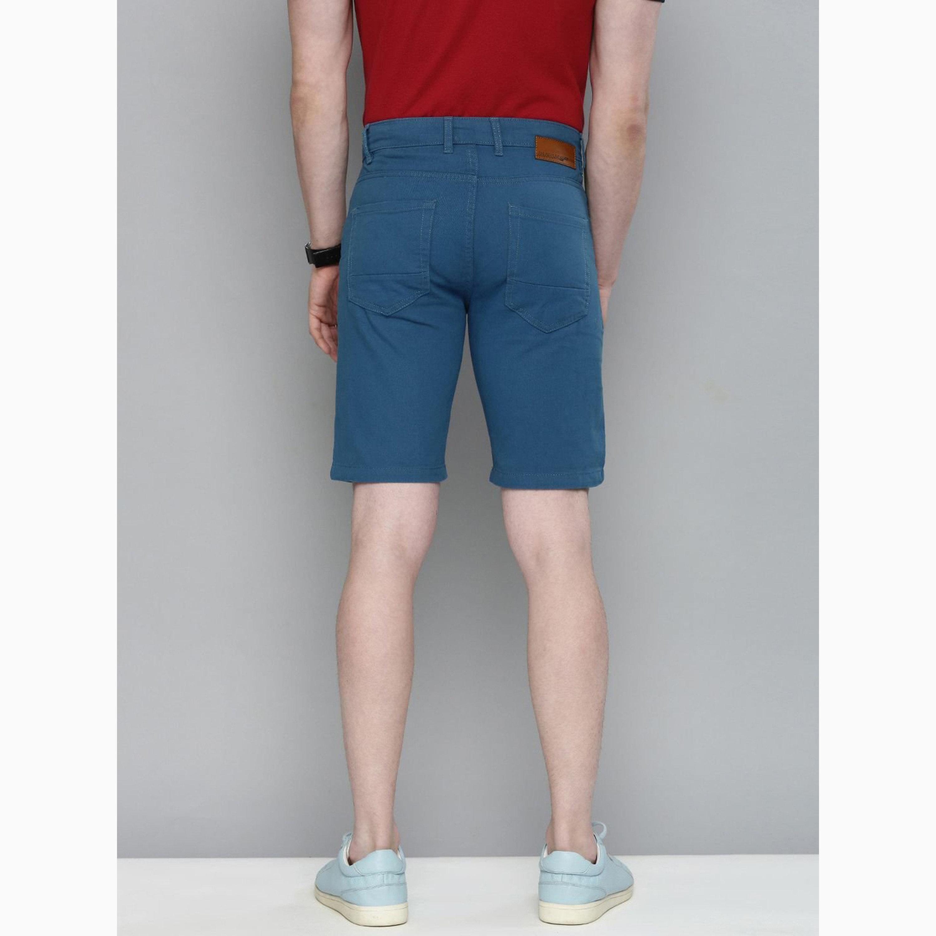 The Indian Garage Co X Styli Men Slim Fit Solid Shorts-men-clothing-bottoms-shorts-image-3