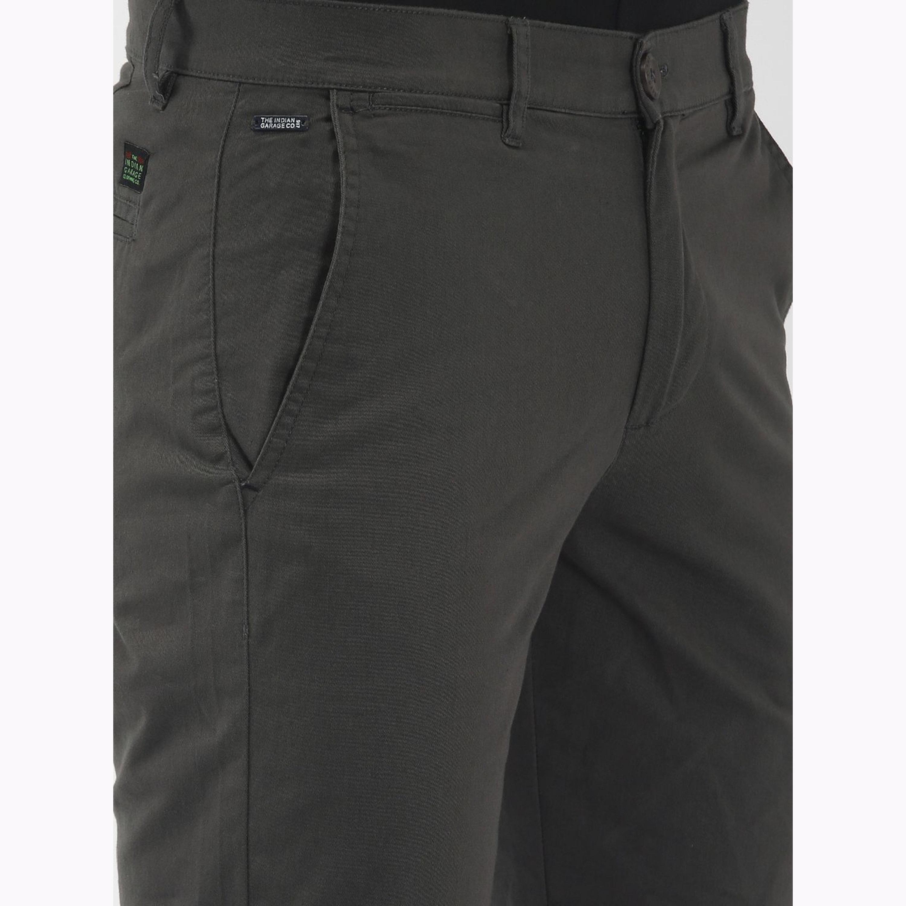 The Indian Garage Co X Styli Men Grey Slim Fit Solid Shorts-men-clothing-bottoms-shorts-image-4