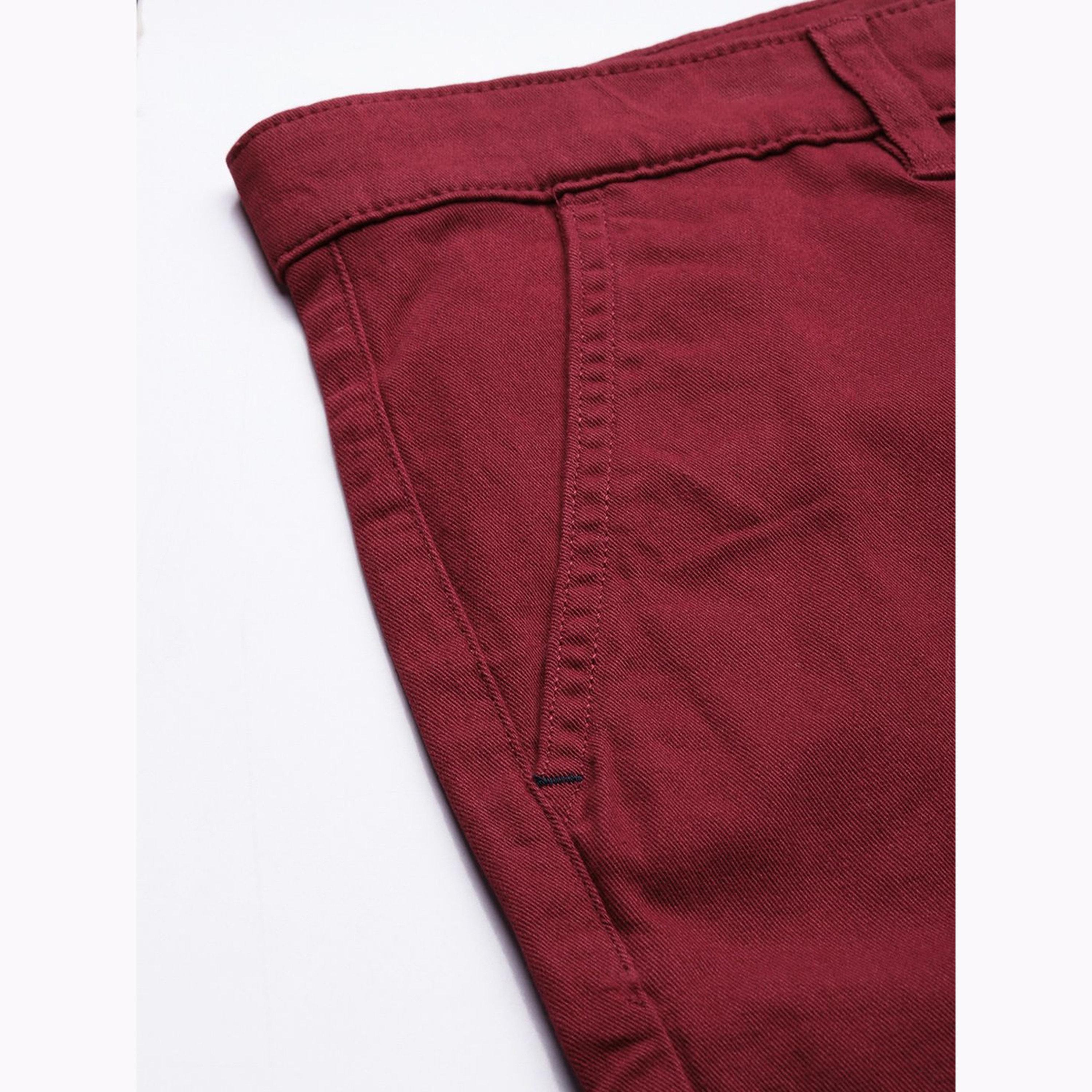 The Indian Garage Co X Styli Men Red Slim Fit Solid Shorts-men-clothing-bottoms-shorts-image-6