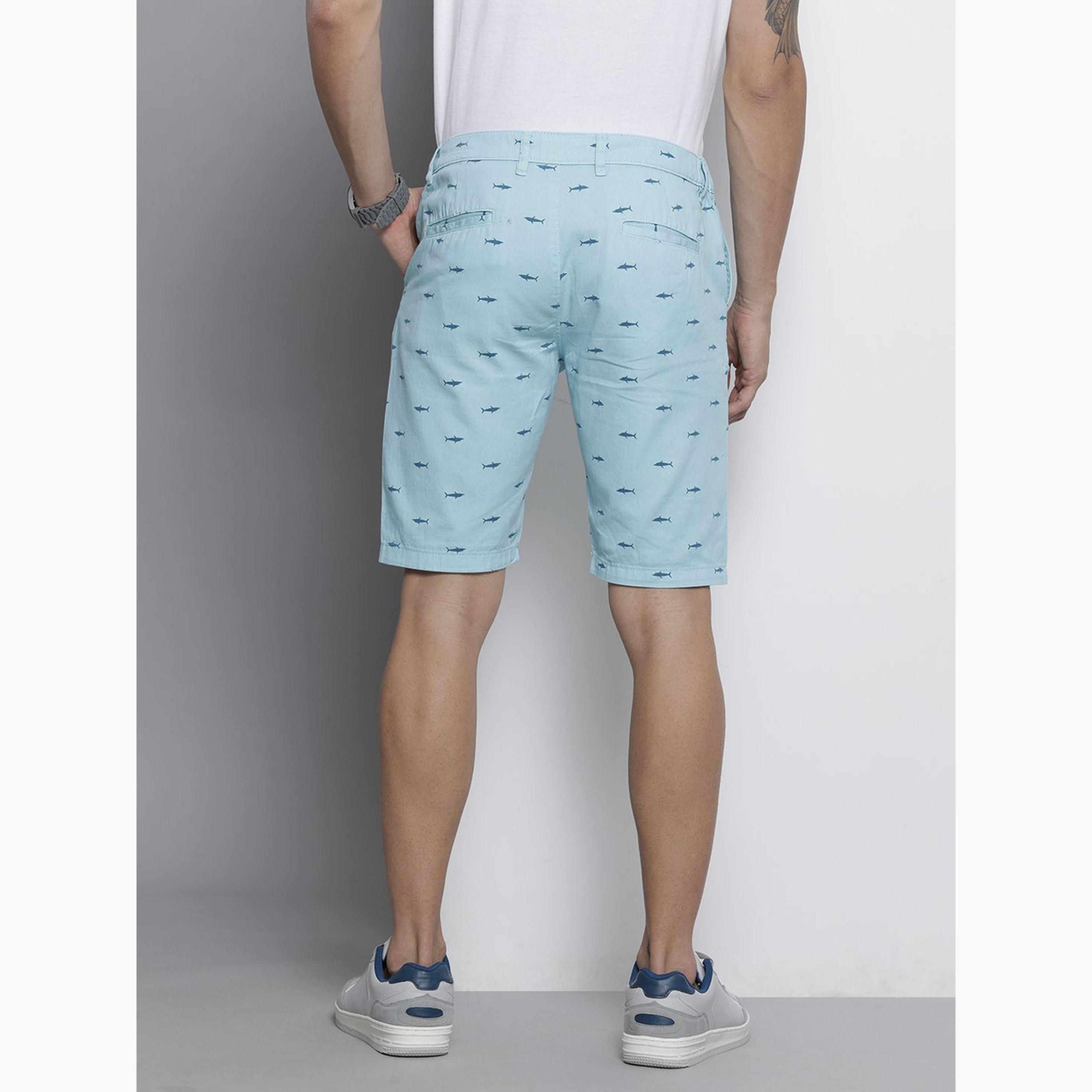 The Indian Garage Co X Styli Men Blue Slim Fit Printed Shorts-men-clothing-bottoms-shorts-image-3