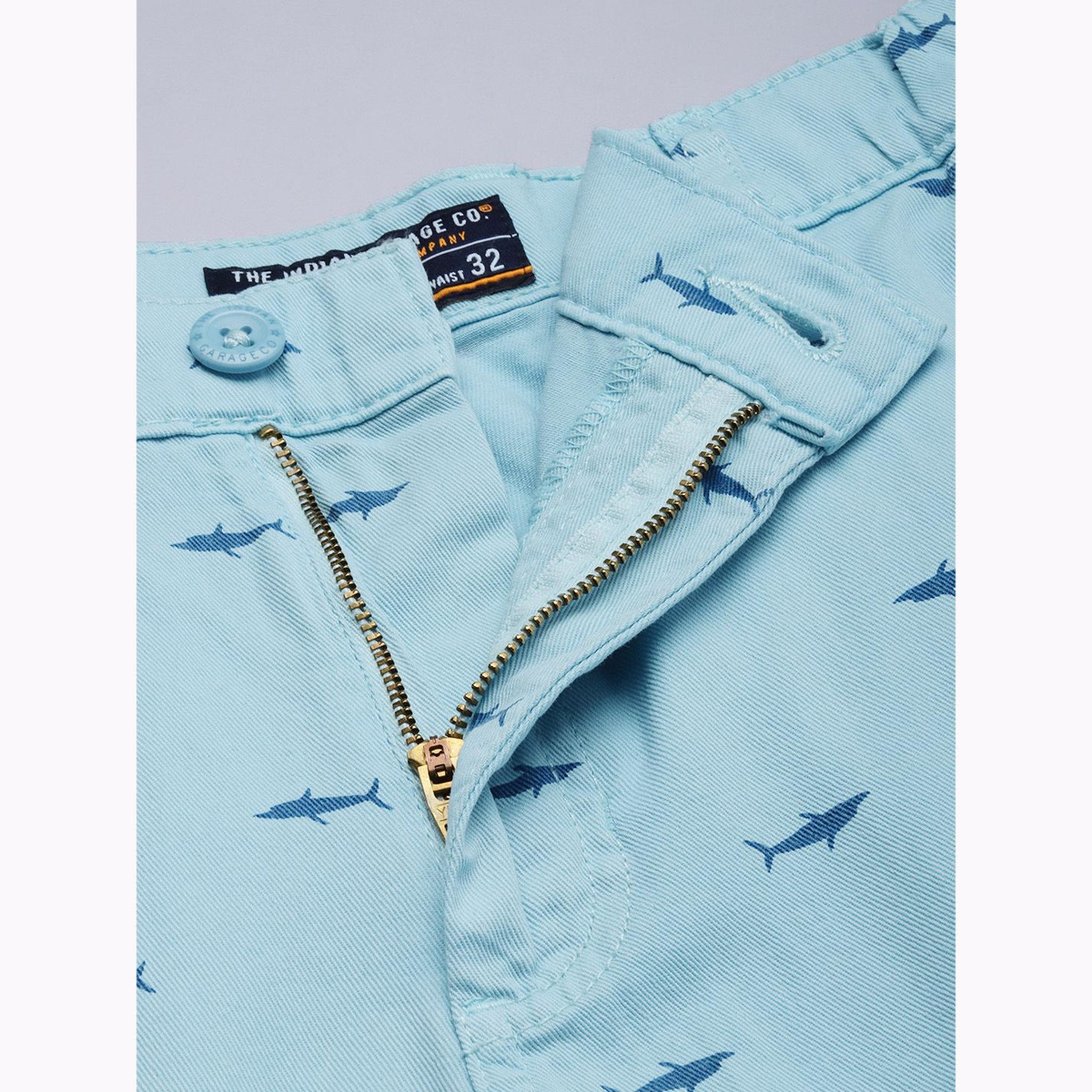 The Indian Garage Co X Styli Men Blue Slim Fit Printed Shorts-men-clothing-bottoms-shorts-image-4