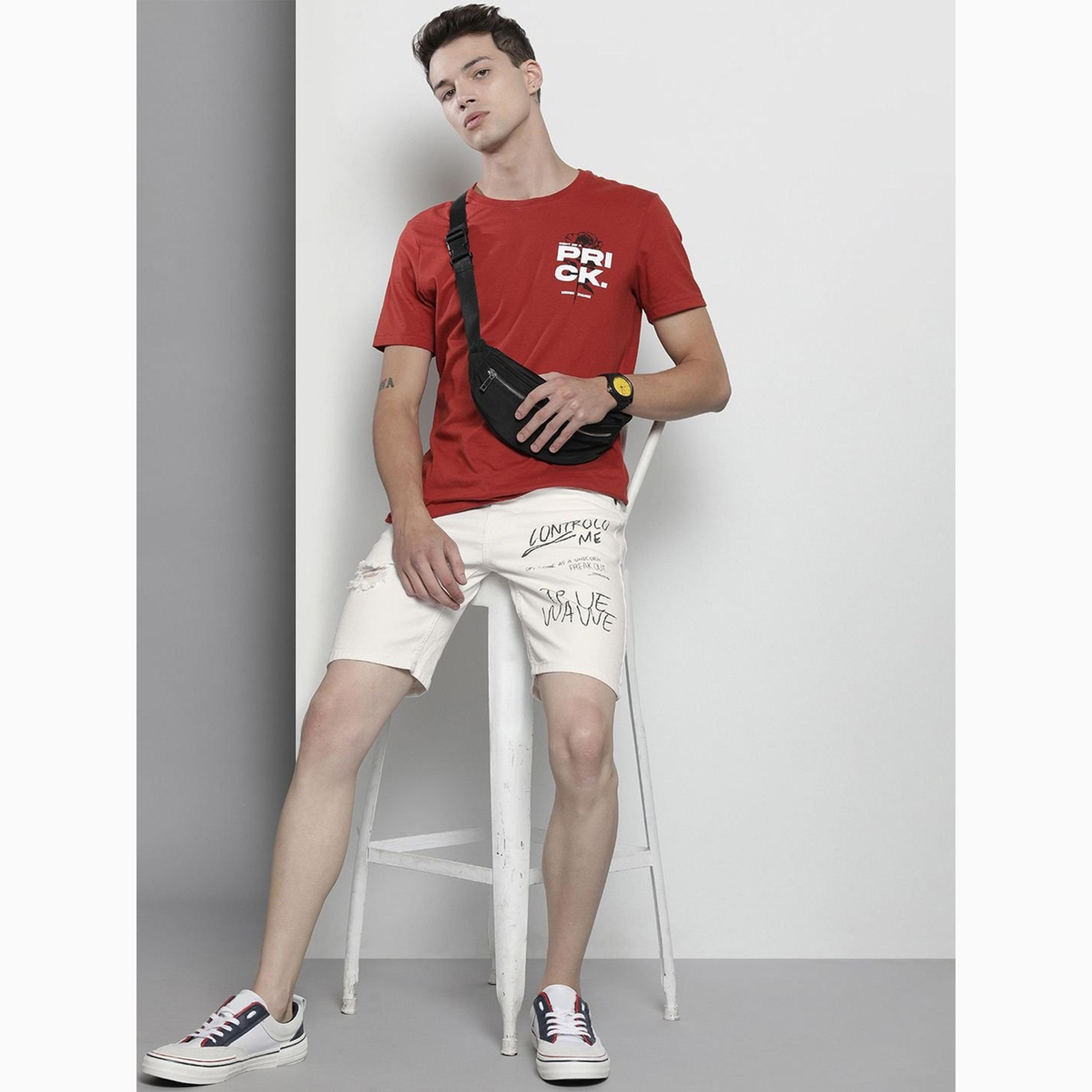 شورت دنيم مطبوع بقصة ضيقة للرجال-men-clothing-bottoms-shorts-image-2