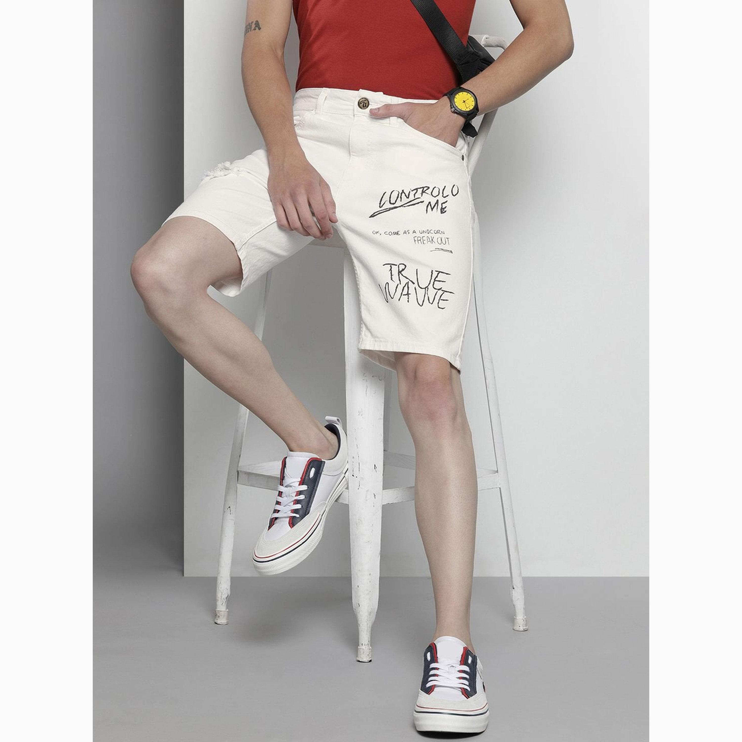 شورت دنيم مطبوع بقصة ضيقة للرجال-men-clothing-bottoms-shorts-image-5