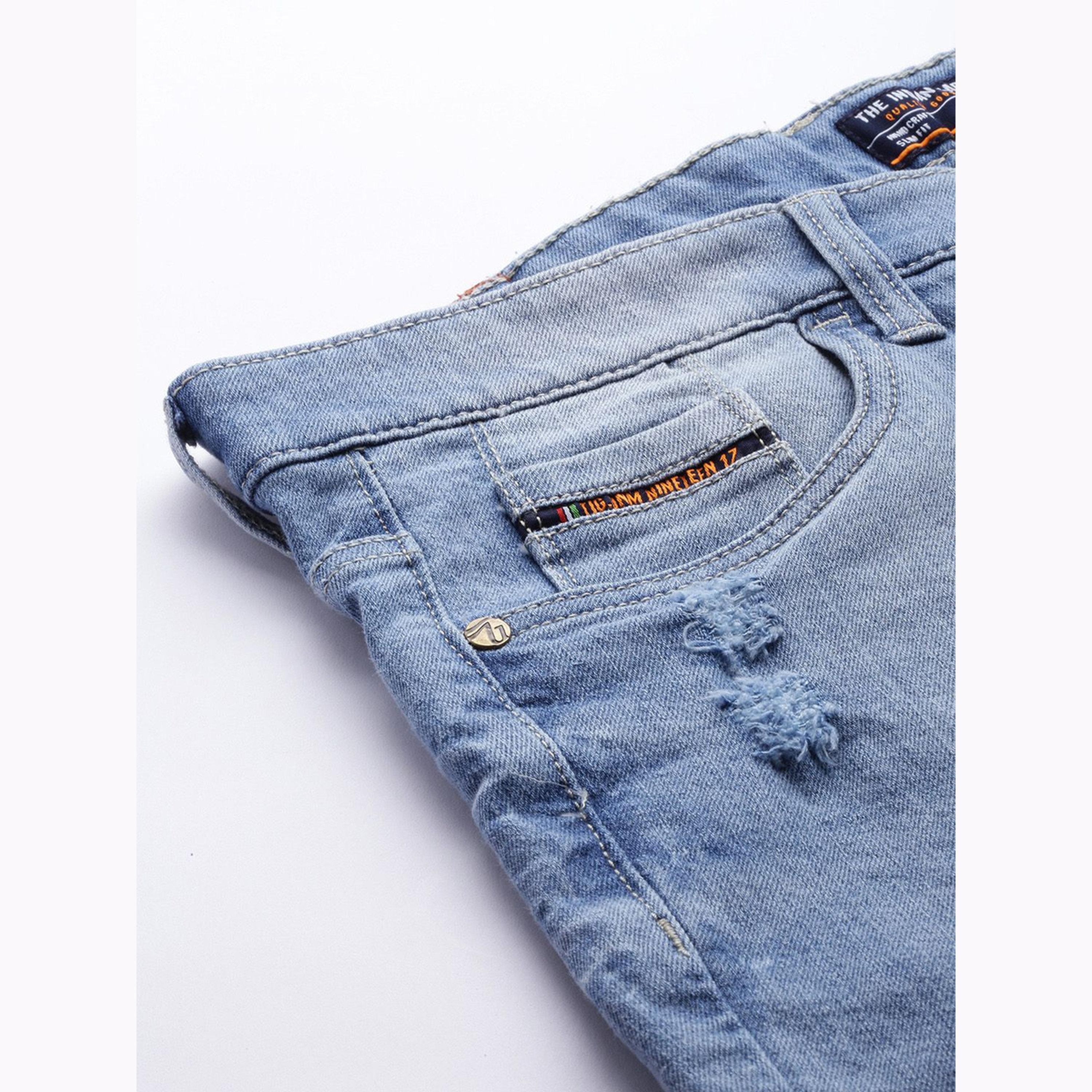The Indian Garage Co X Styli Men Blue Slim Fit Solid Denim Shorts-men-clothing-bottoms-shorts-image-6