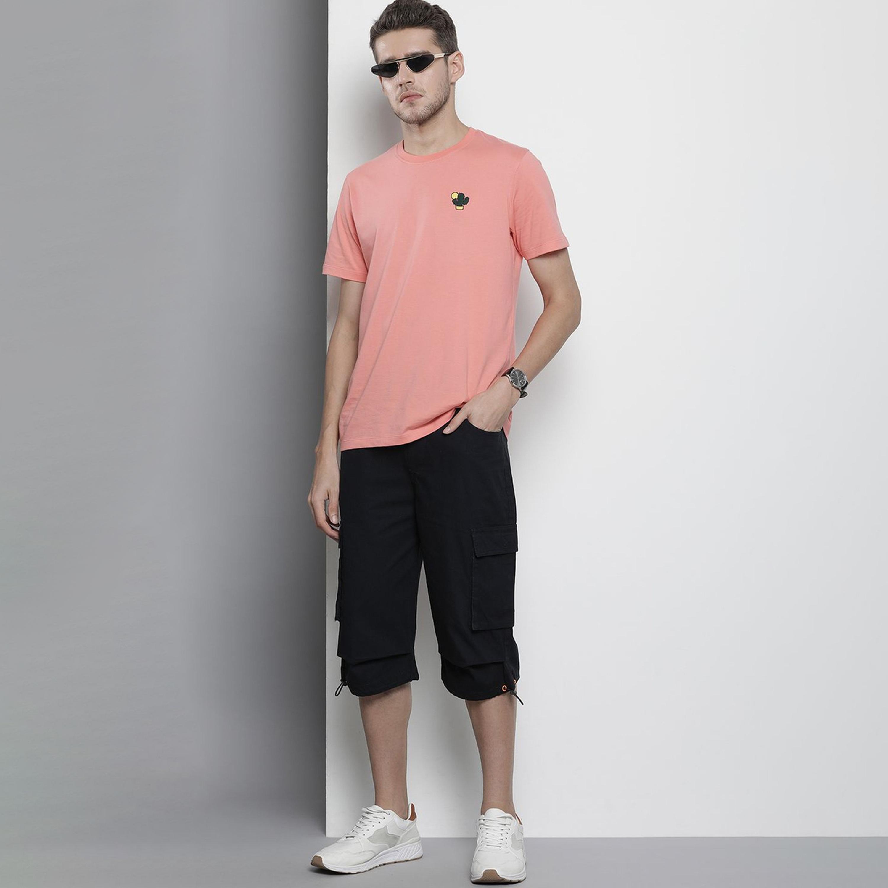 شورت كارغو سادة بقصة مريحة للرجال-men-clothing-bottoms-shorts-image-2