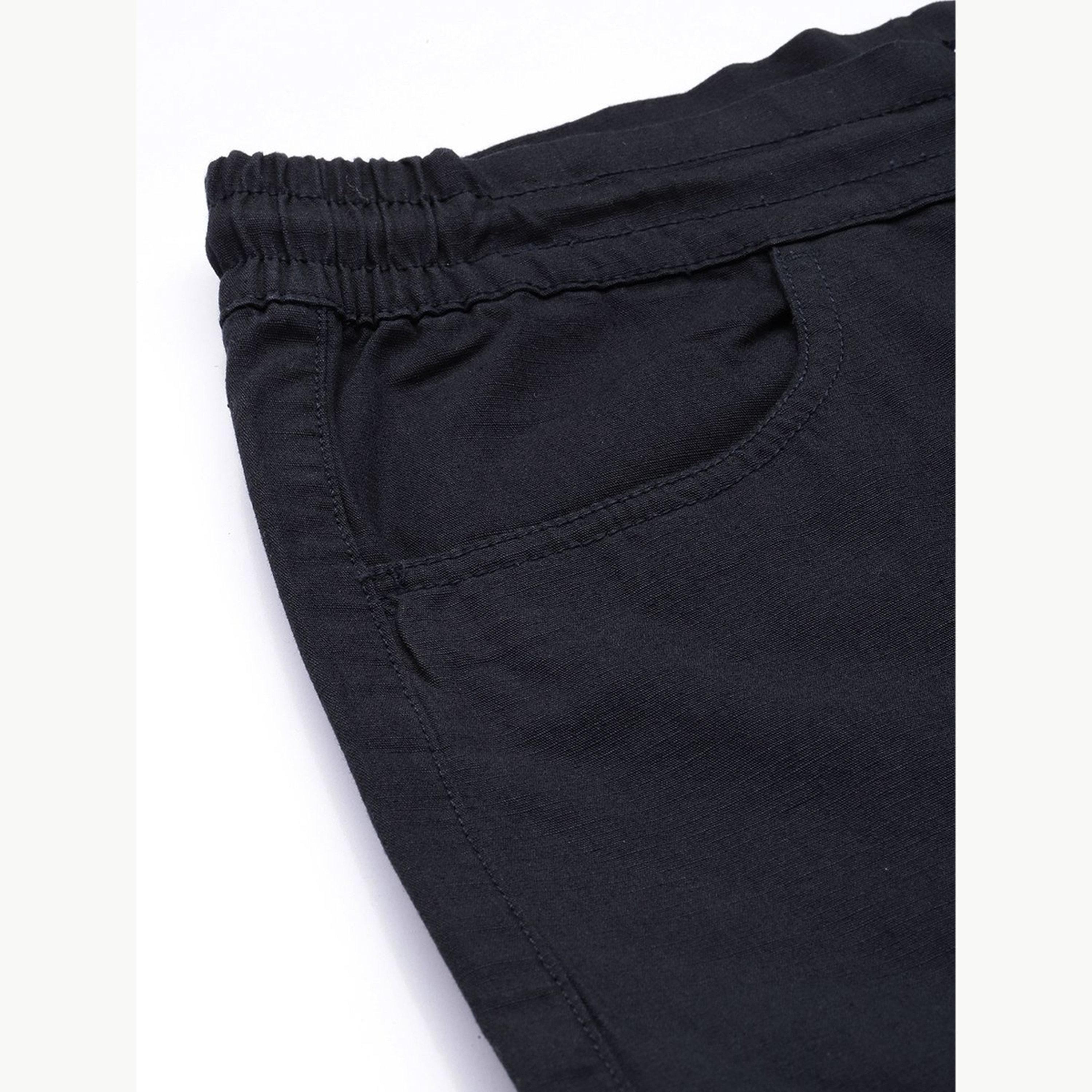شورت كارغو سادة بقصة مريحة للرجال-men-clothing-bottoms-shorts-image-6