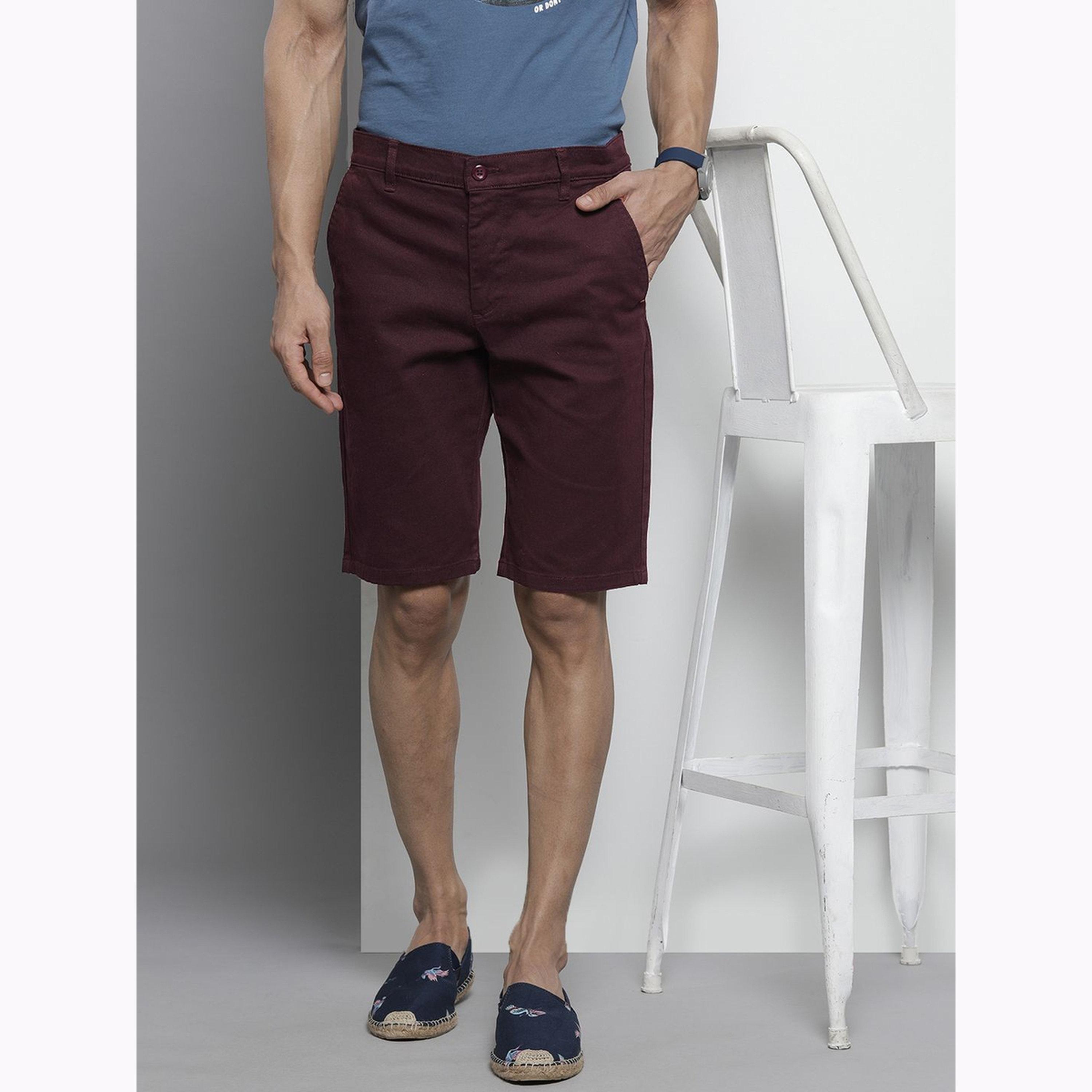 شورت سادة بقصة ضيقة للرجال-men-clothing-bottoms-shorts-image-1