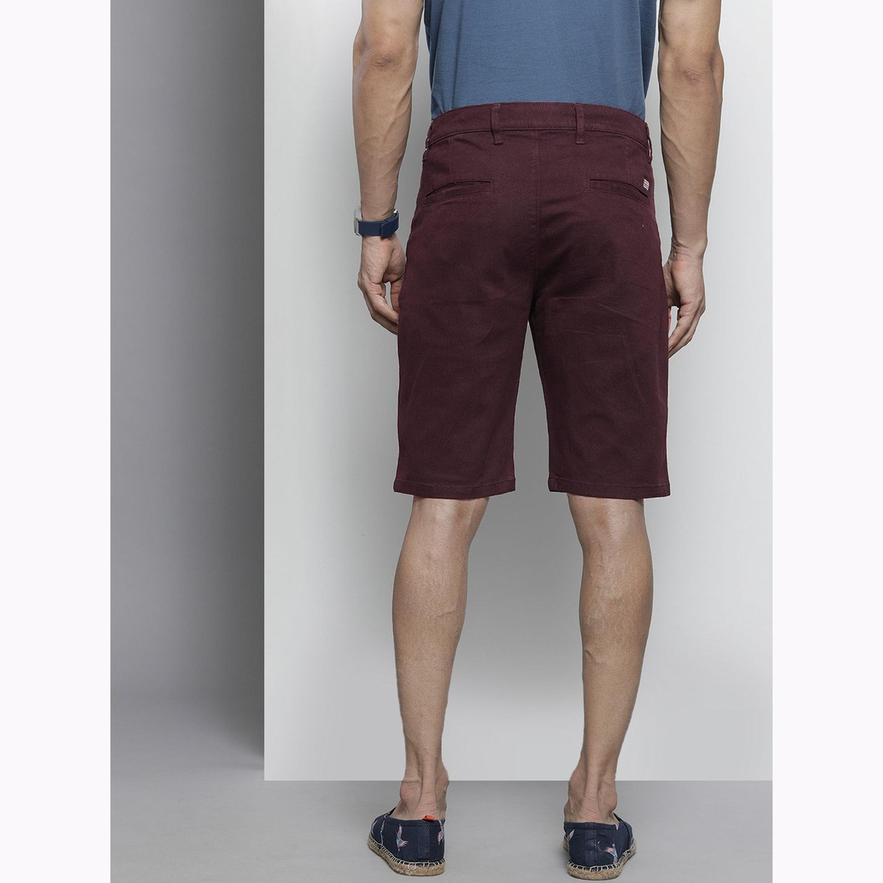 The Indian Garage Co X Styli Men Purple Slim Fit Solid Shorts-men-clothing-bottoms-shorts-image-3