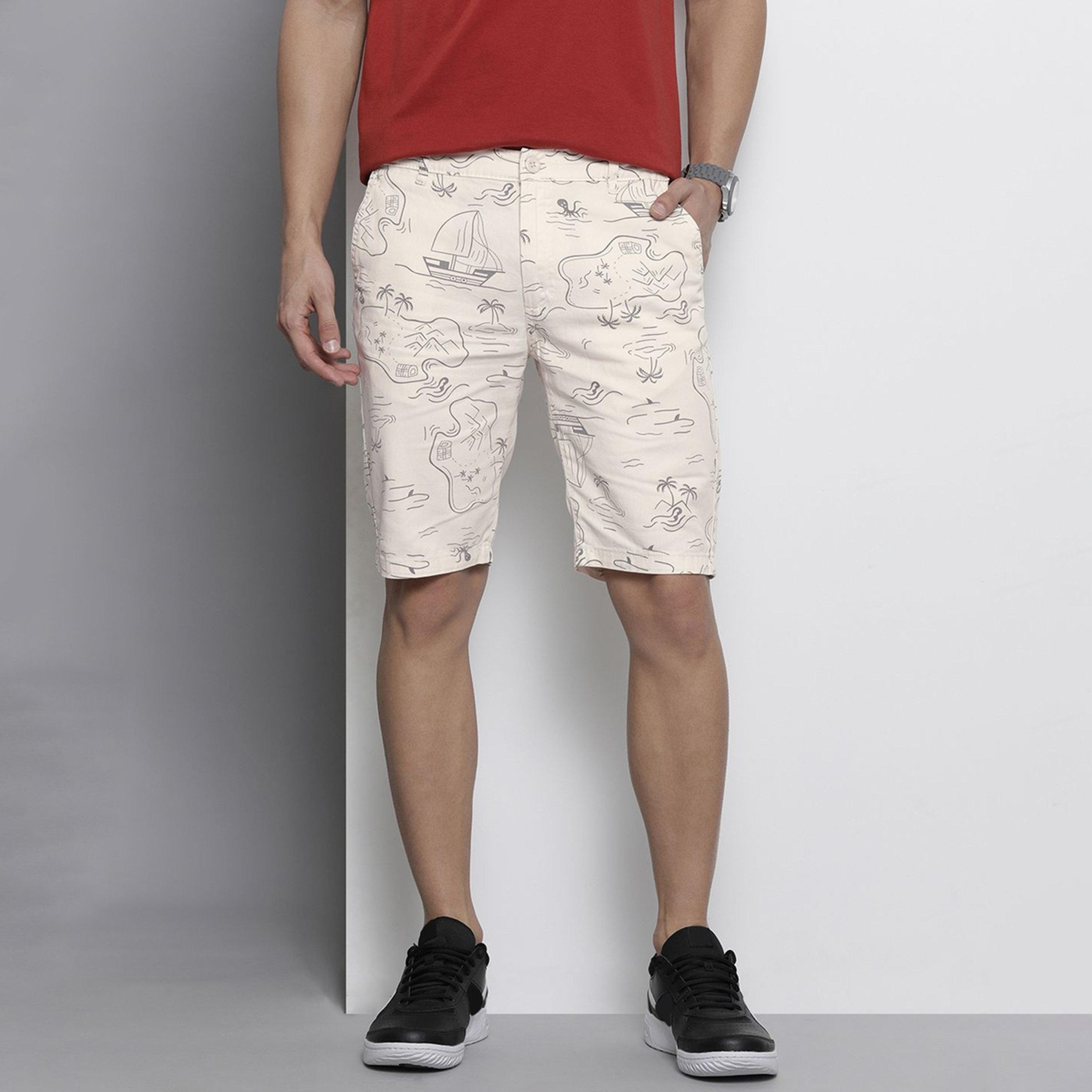 شورت بطبعة وقصة ضيقة للرجال-men-clothing-bottoms-shorts-image-1