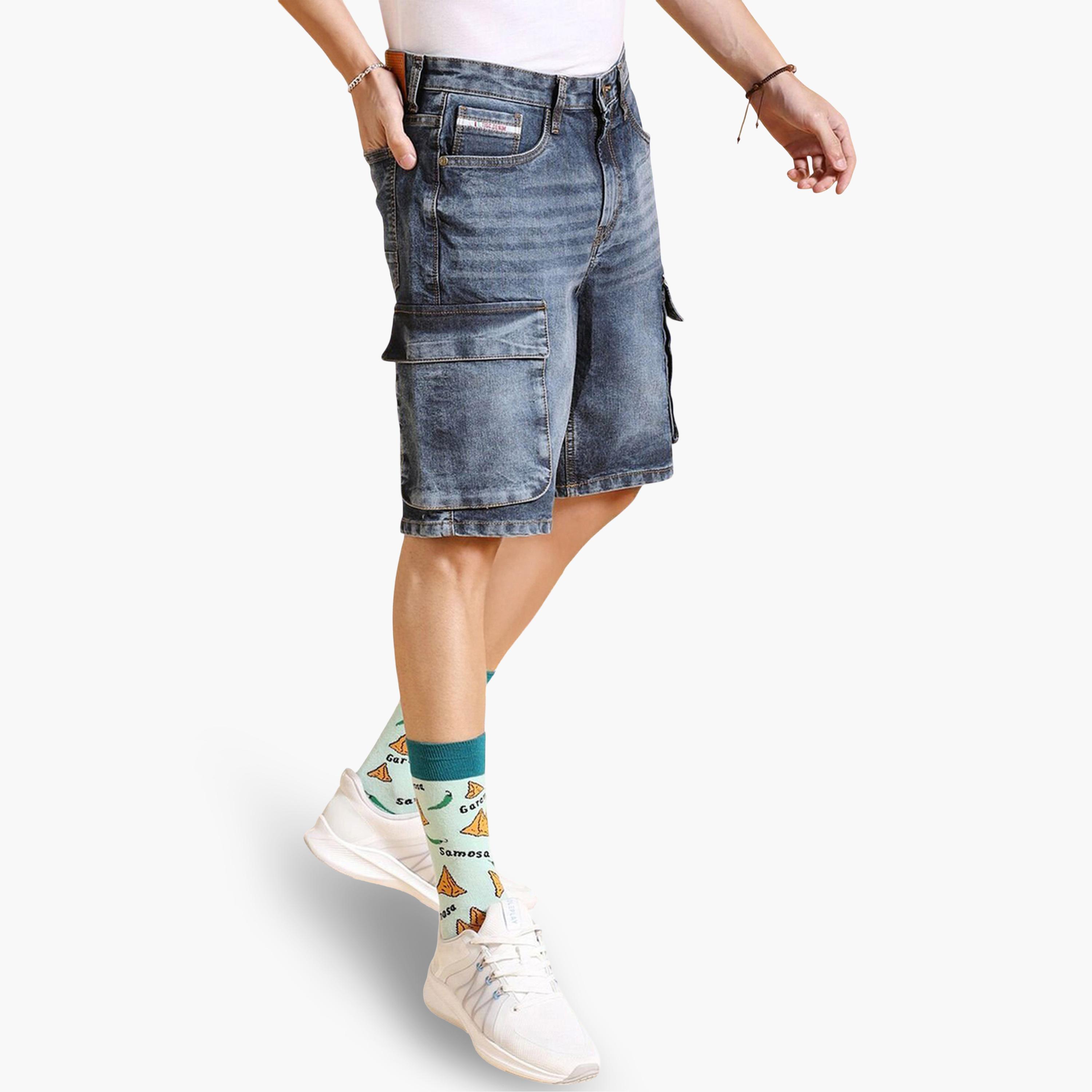 The Indian Garage Co X Styli Men Relaxed Fit Solid Denim Shorts-men-clothing-bottoms-shorts-image-5
