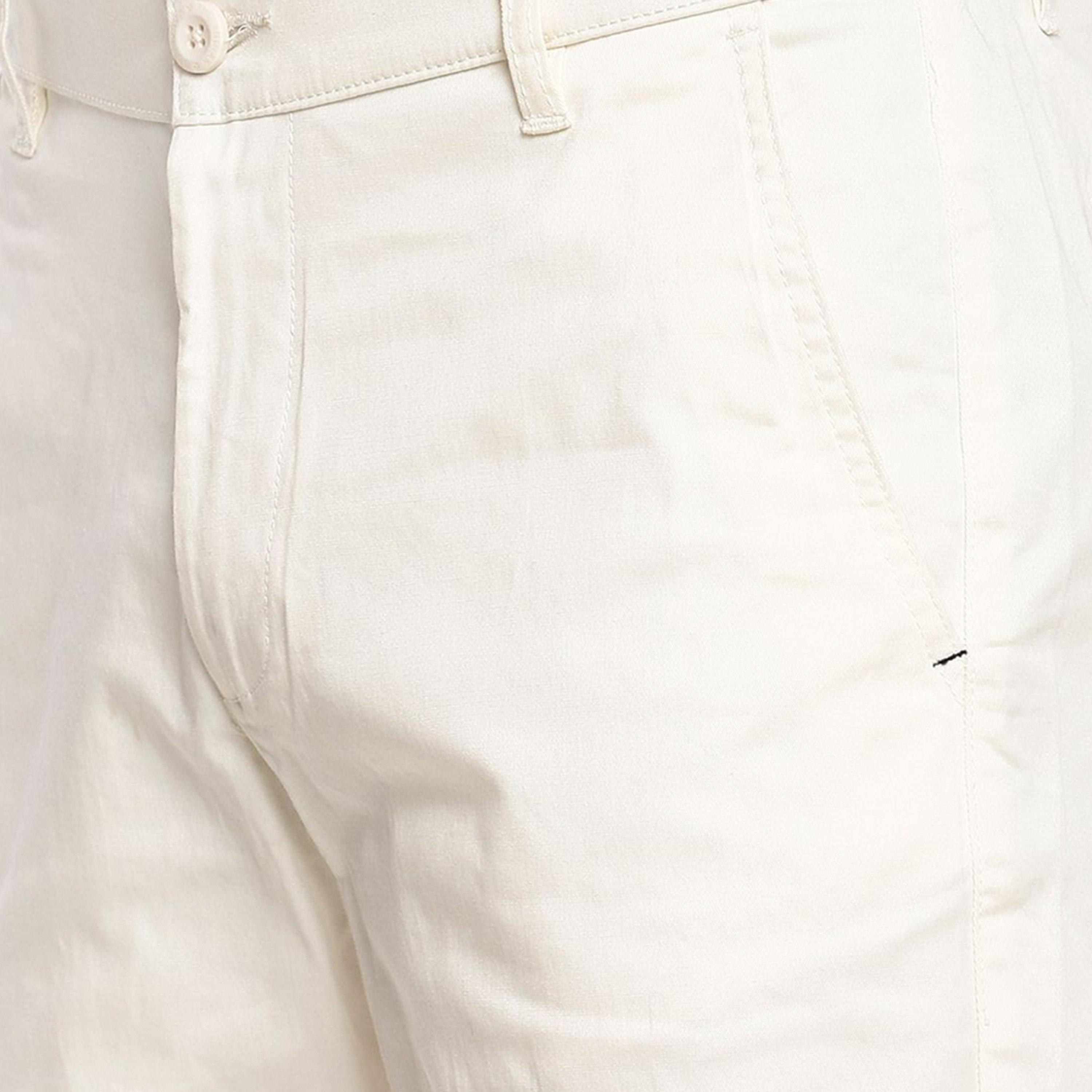 The Indian Garage Co X Styli Men White Slim Fit Solid Shorts-men-clothing-bottoms-shorts-image-4