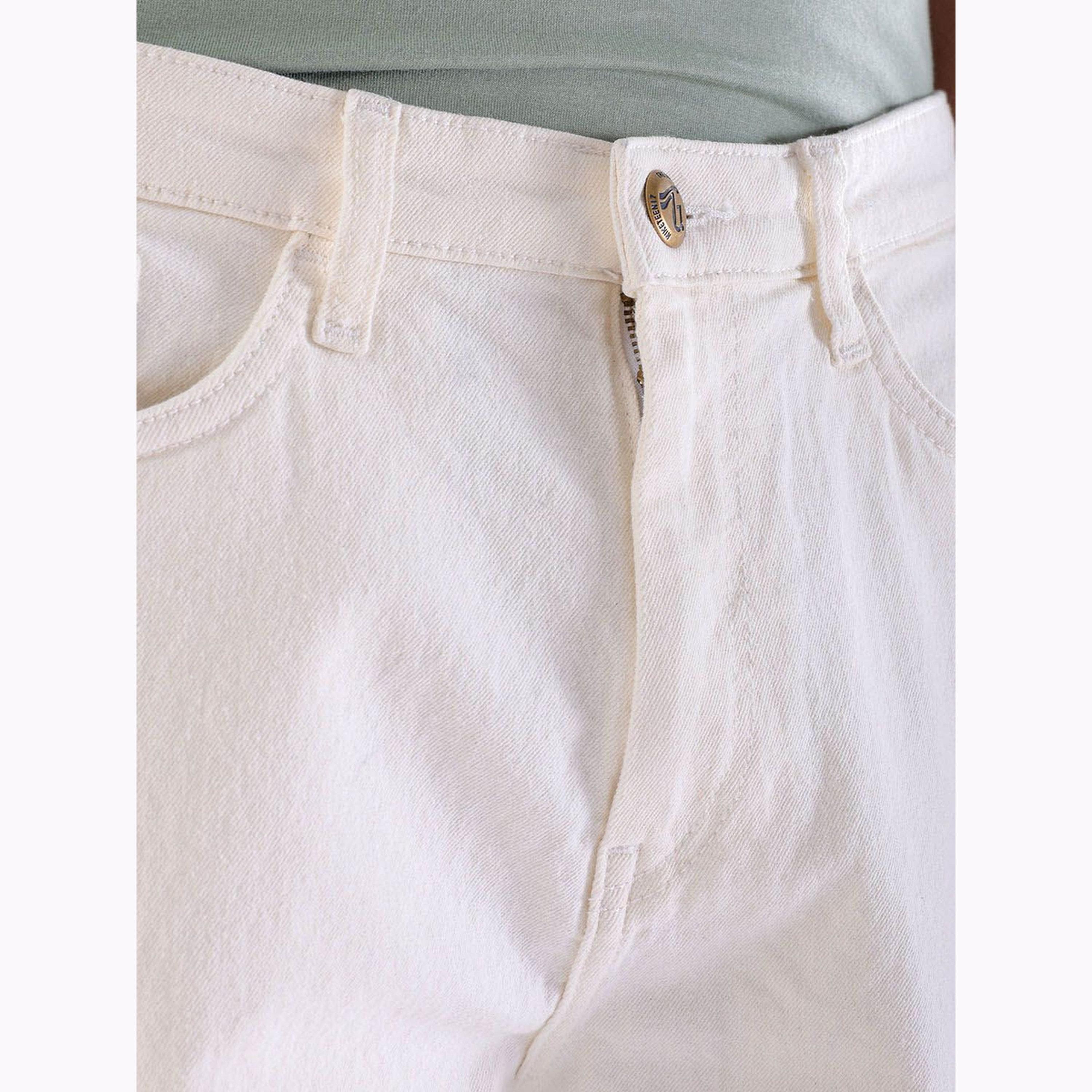 The Indian Garage Co X Styli Men Off White Relaxed Fit Solid Denim Shorts-men-clothing-bottoms-shorts-image-6