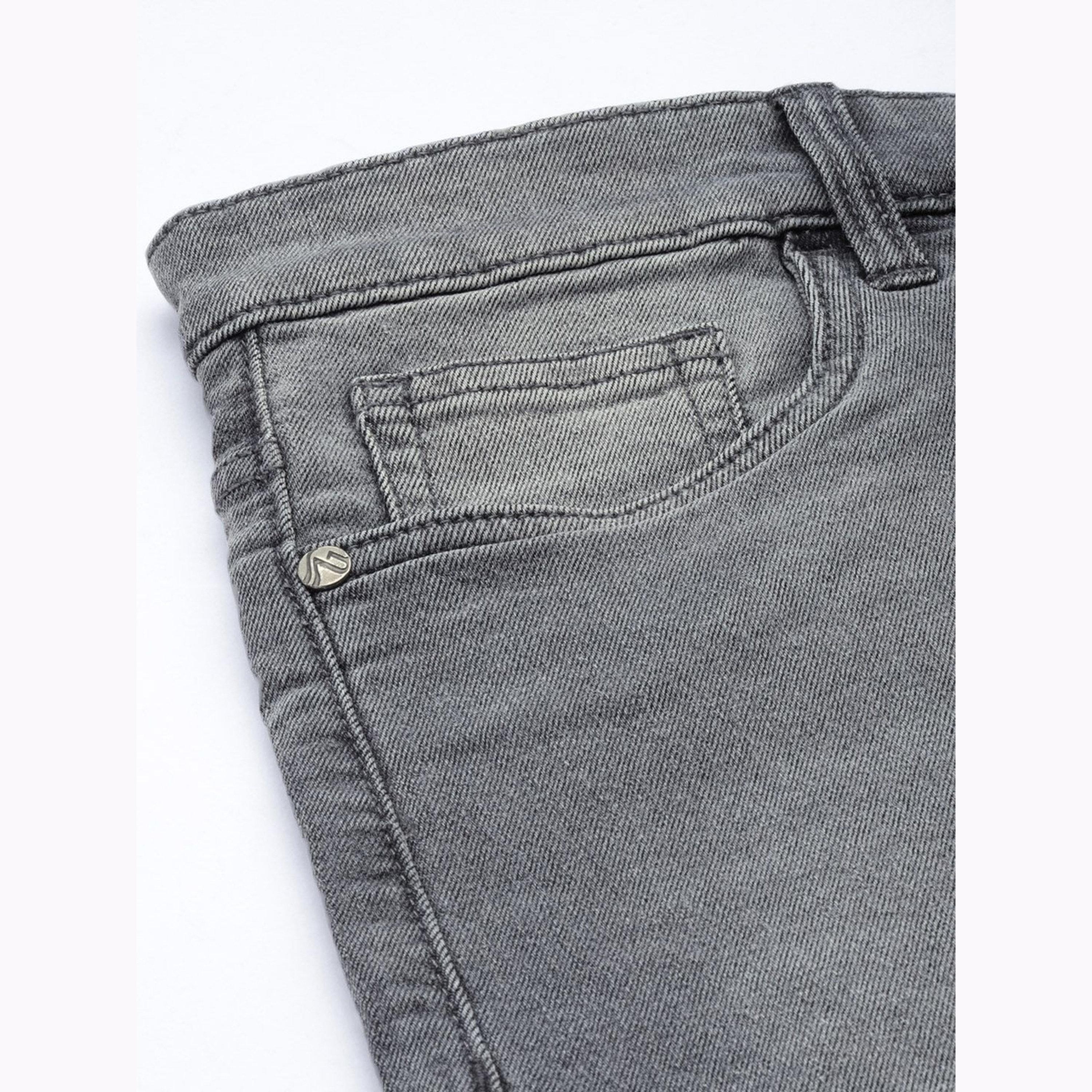 شورت دنيم سادة بقصة ضيقة للرجال-men-clothing-bottoms-shorts-image-6
