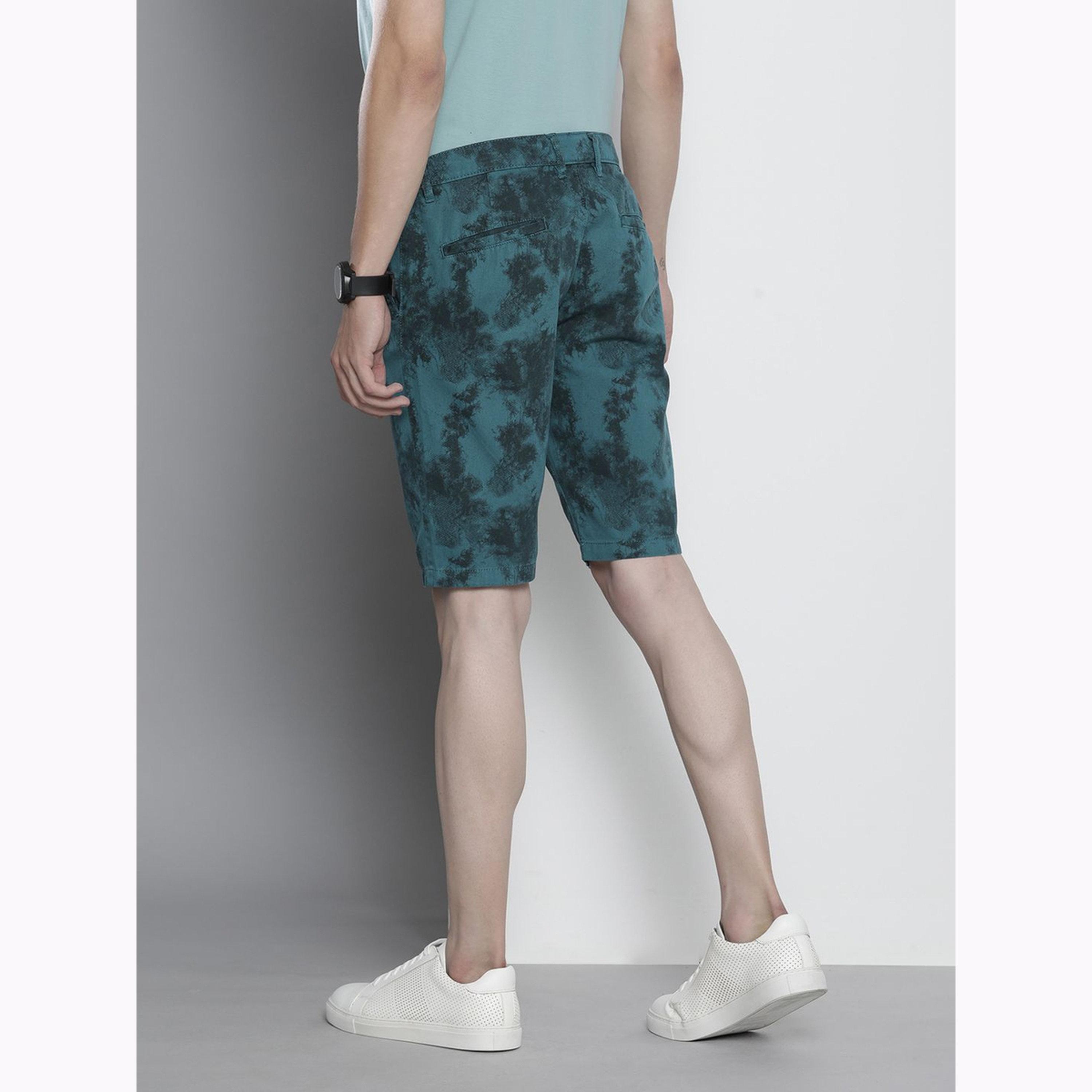 The Indian Garage Co X Styli Men Blue Slim Fit Printed Shorts-men-clothing-bottoms-shorts-image-3