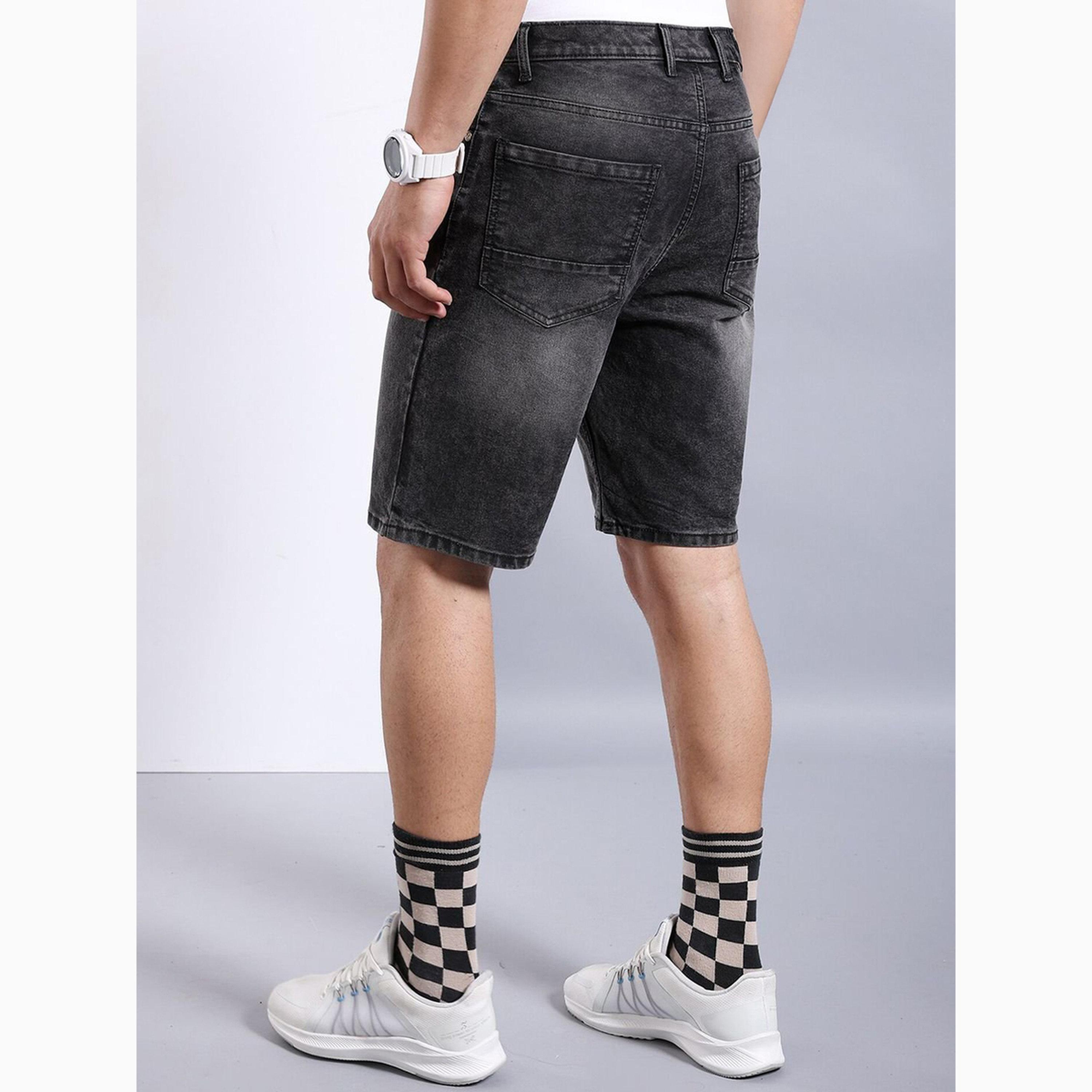 The Indian Garage Co X Styli Men Regular Fit Solid Denim Shorts-men-clothing-bottoms-shorts-image-3
