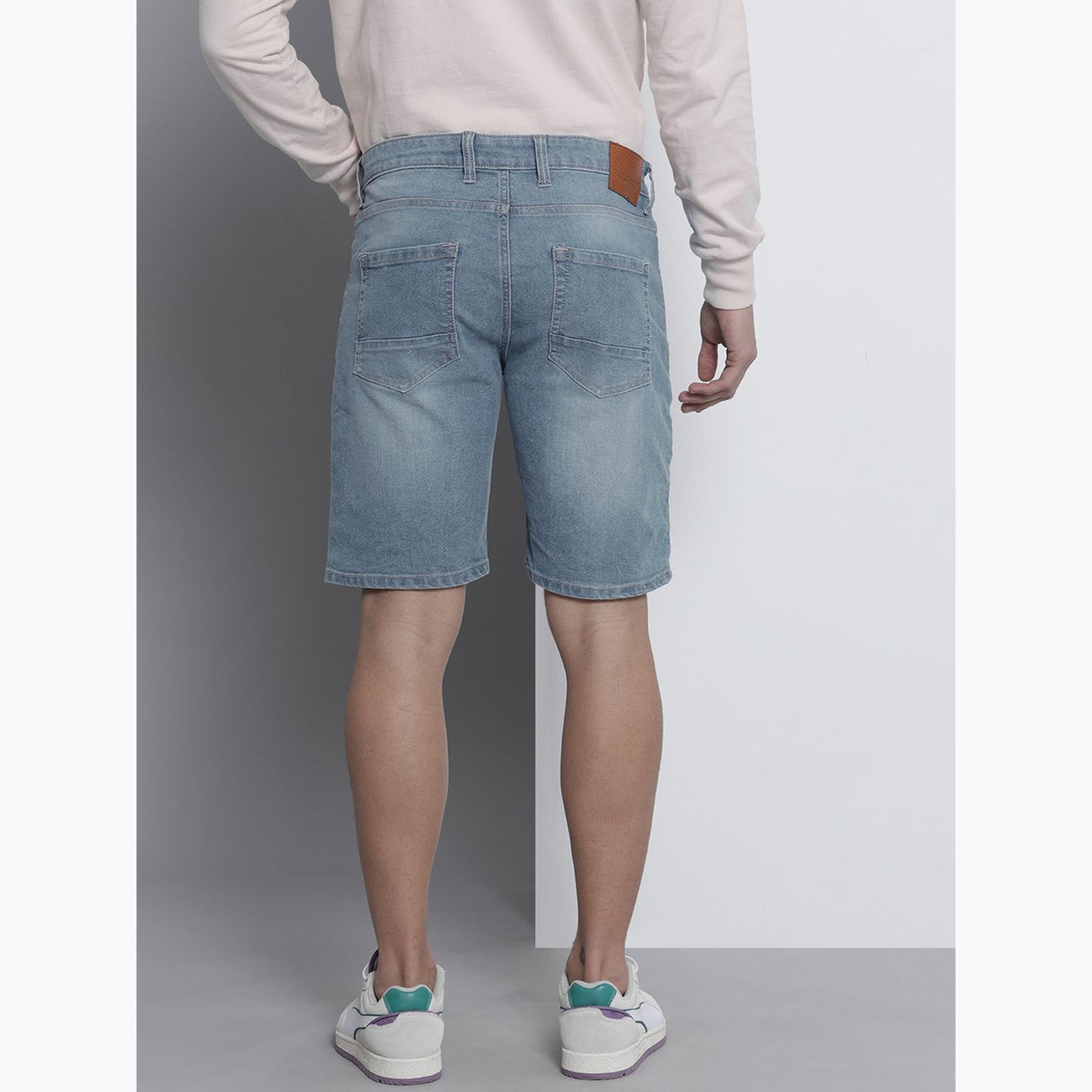The Indian Garage Co X Styli Men Blue Slim Fit Ombre Denim Shorts-men-clothing-bottoms-shorts-image-3