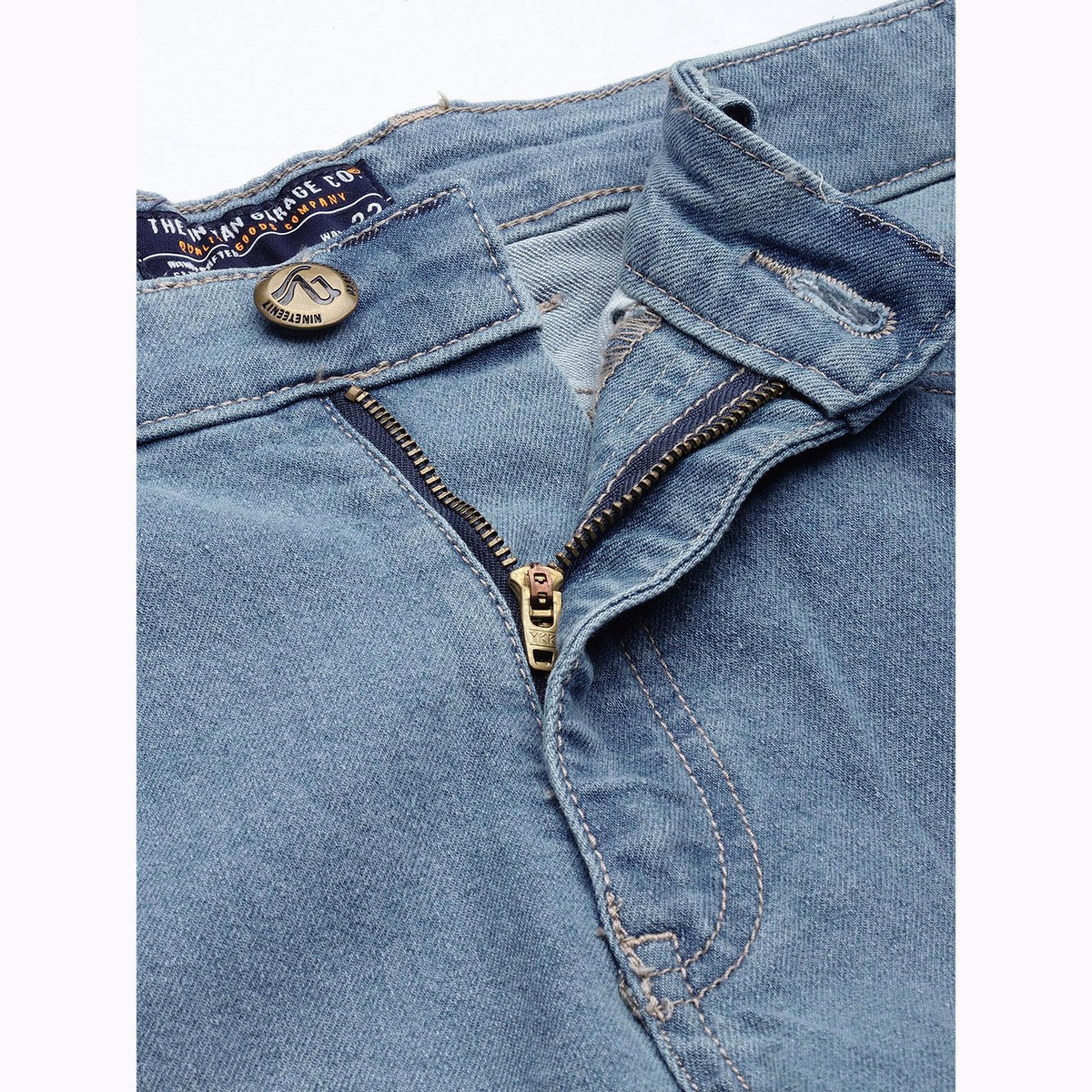 The Indian Garage Co X Styli Men Blue Slim Fit Ombre Denim Shorts-men-clothing-bottoms-shorts-image-4