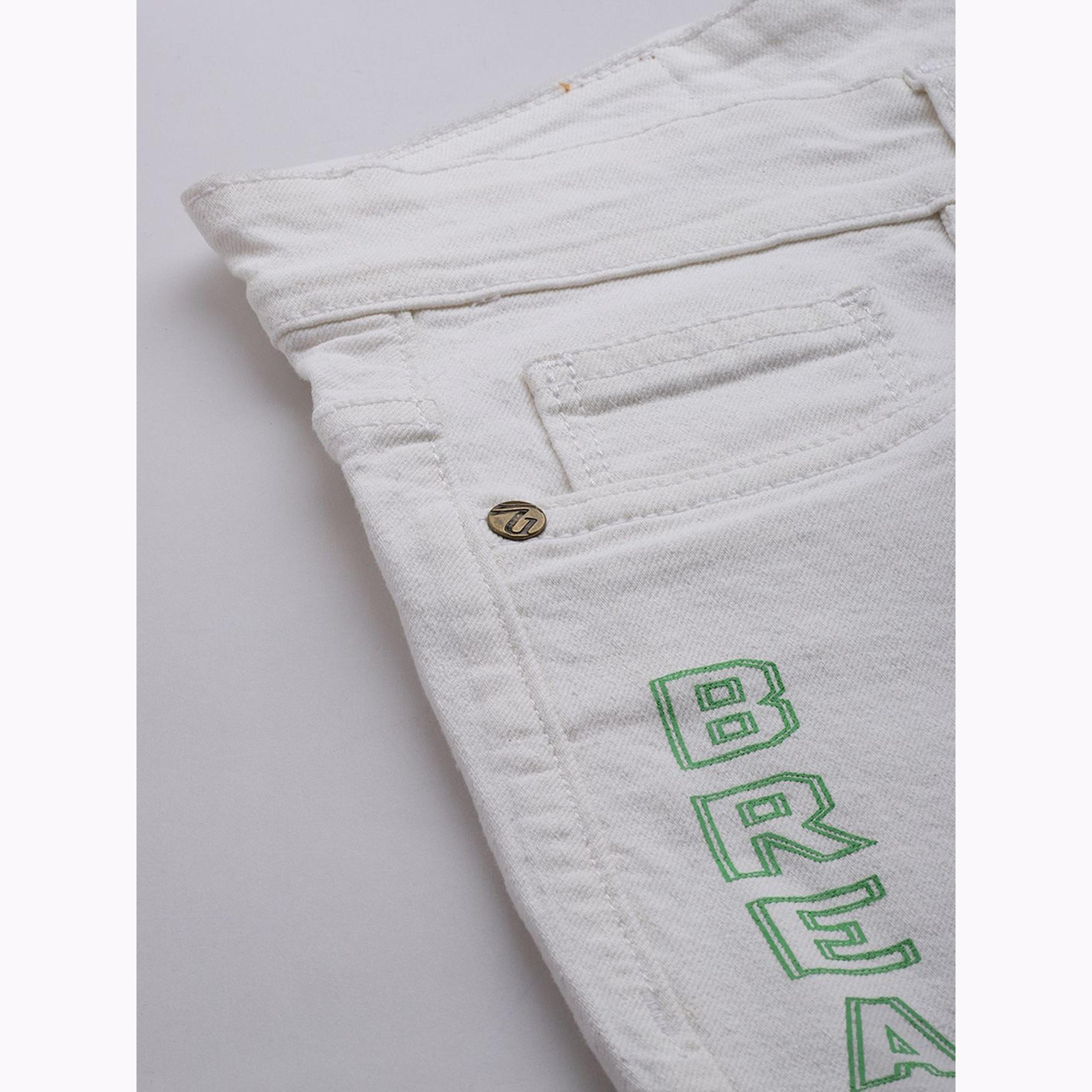 The Indian Garage Co X Styli Men White Slim Fit Printed Denim Shorts-men-clothing-bottoms-shorts-image-6