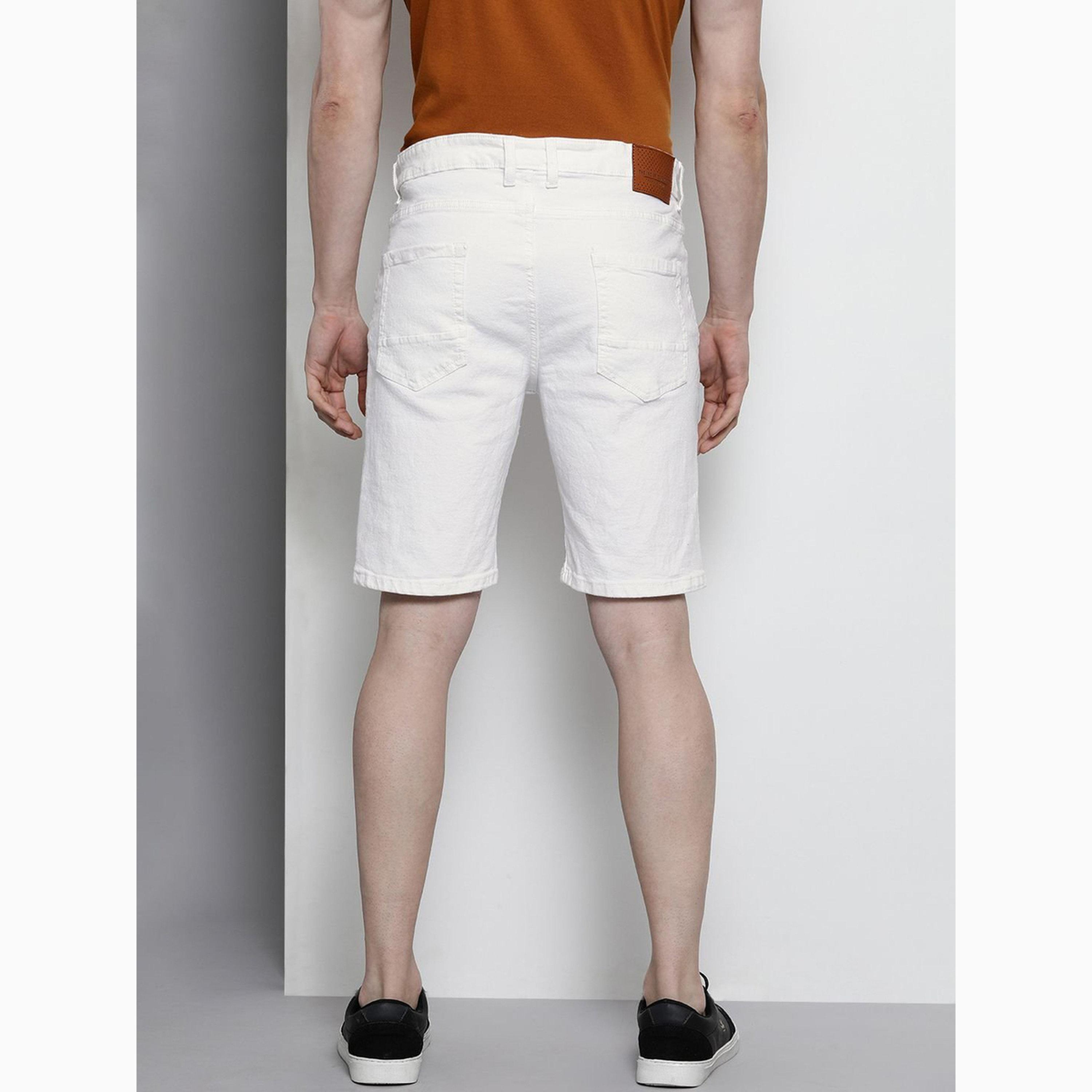 The Indian Garage Co X Styli Men Slim Fit Solid Denim Shorts-men-clothing-bottoms-shorts-image-3