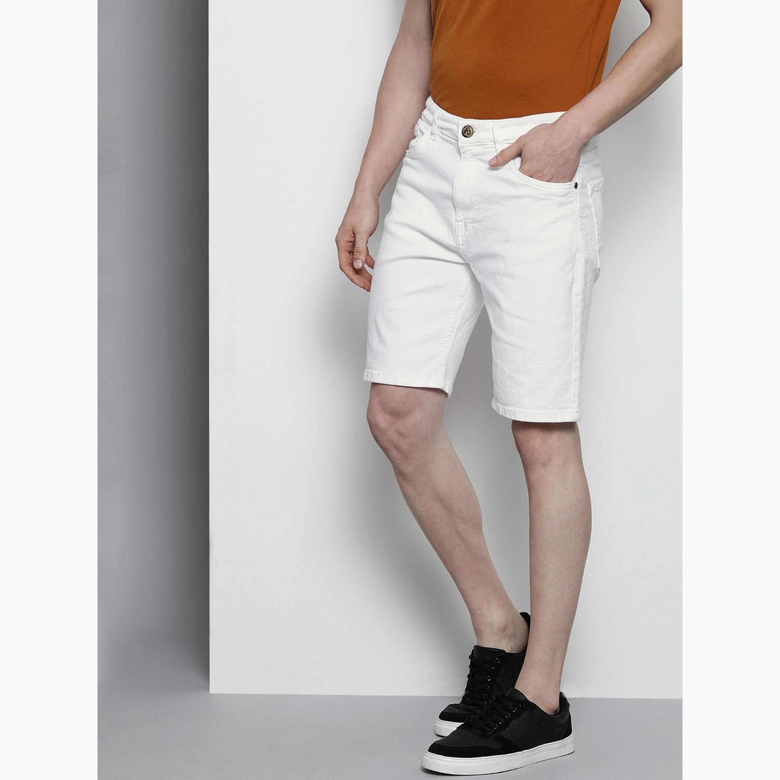 The Indian Garage Co X Styli Men Slim Fit Solid Denim Shorts-men-clothing-bottoms-shorts-image-5