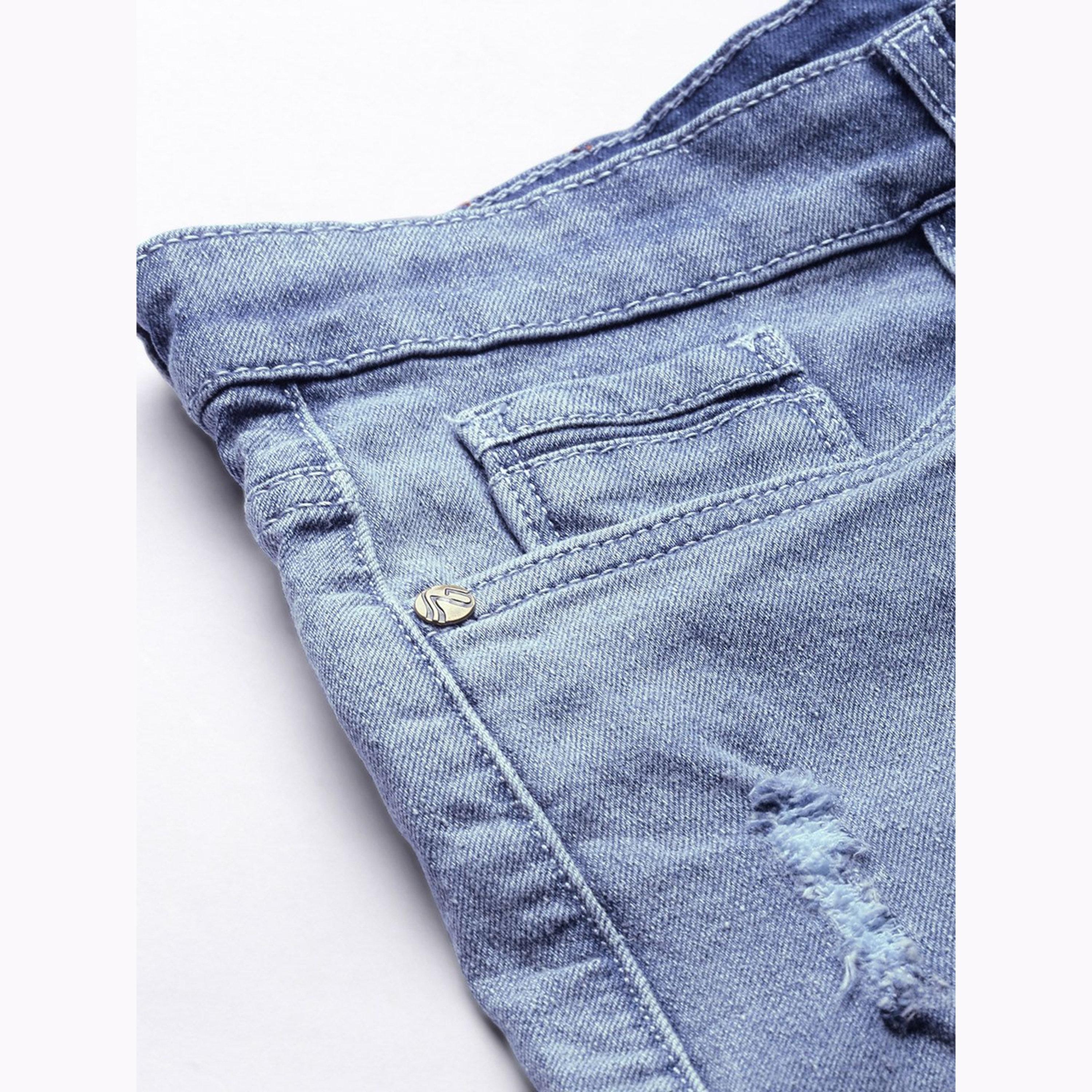 The Indian Garage Co X Styli Men Blue Slim Fit Solid Denim Shorts-men-clothing-bottoms-shorts-image-6