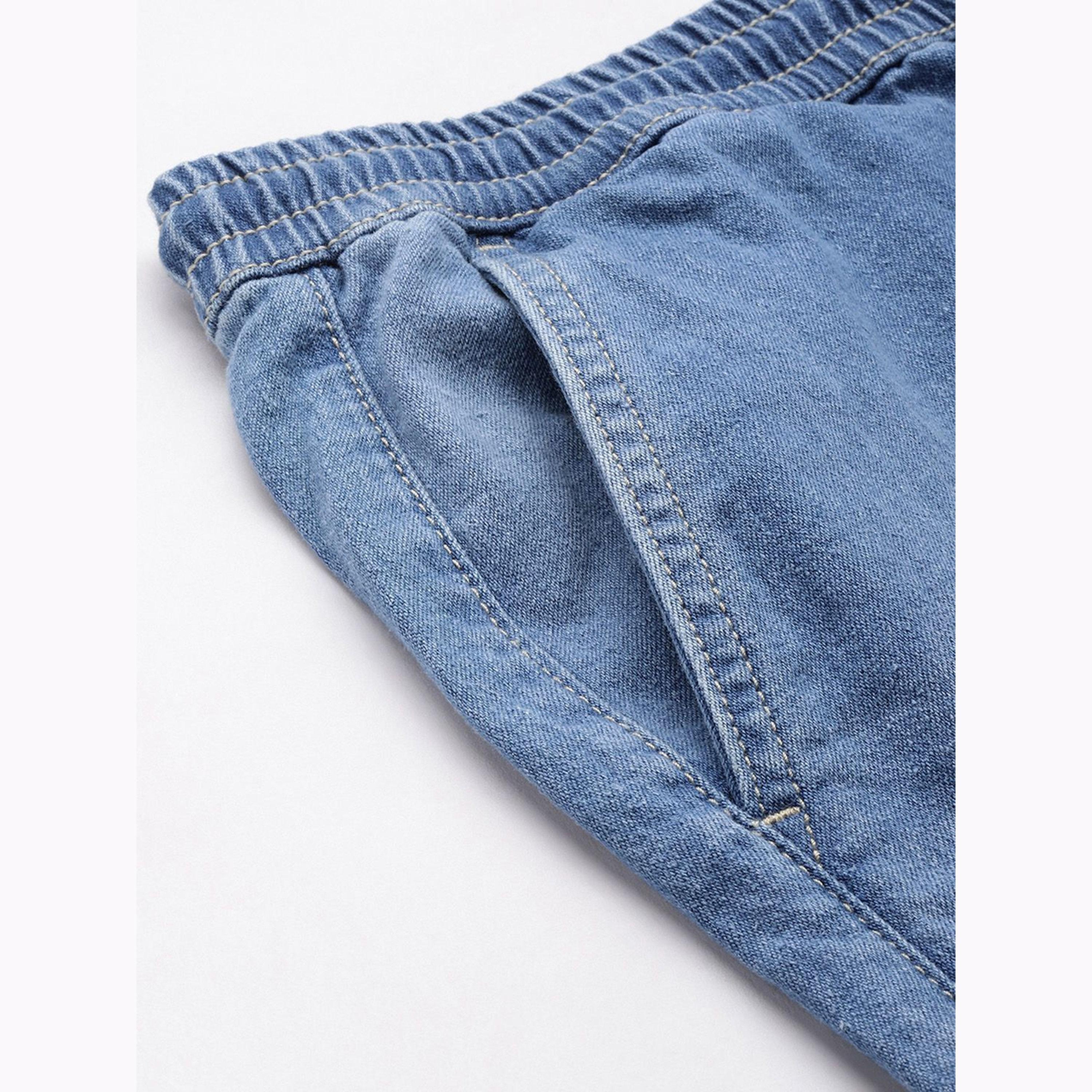 The Indian Garage Co X Styli Men Blue Regular Fit Solid Denim Shorts-men-clothing-bottoms-shorts-image-6