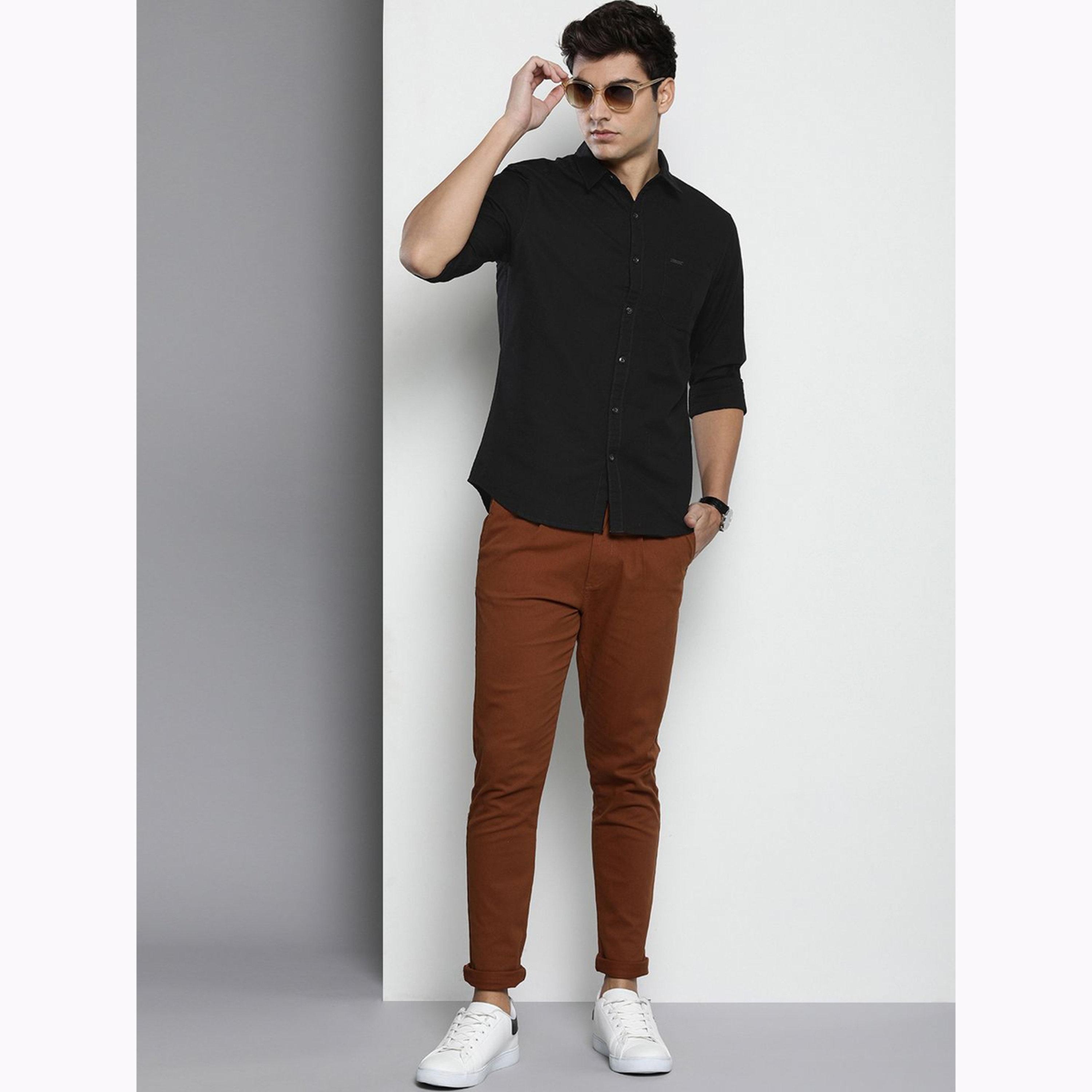 قميص سادة بقصة عادية للرجال-men-clothing-shirts-image-2