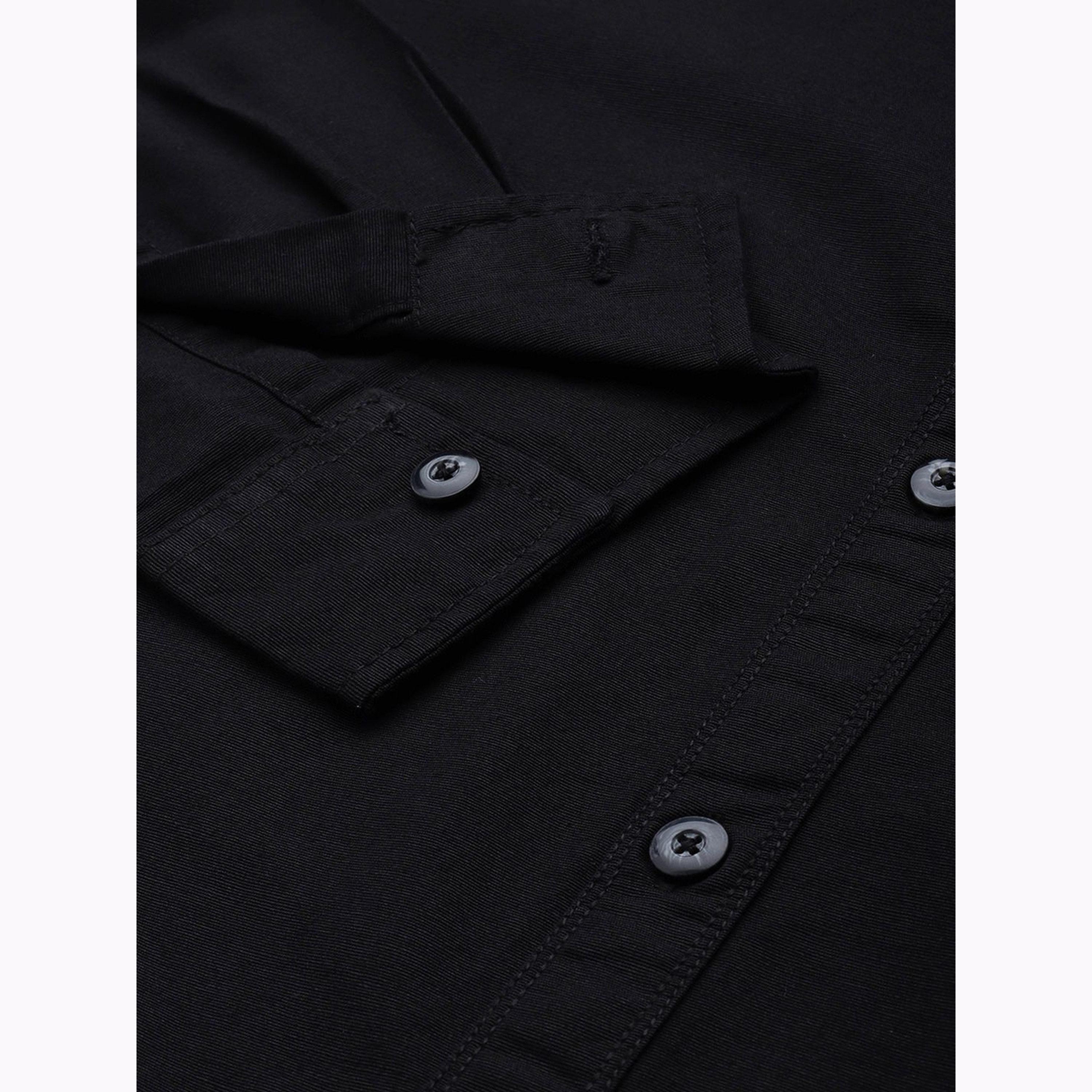 The Indian Garage Co X Styli Men Black Regular Fit Solid Shirt-men-clothing-shirts-image-6